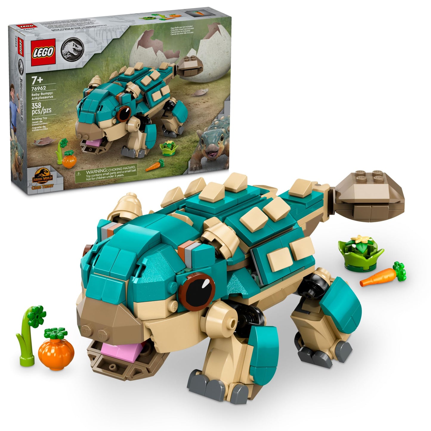 LEGO Jurassic World Baby Bumpy Ankylosaurus Toy 76962 | Buildable Camp Cretaceous Dinosaur for Ages 7+