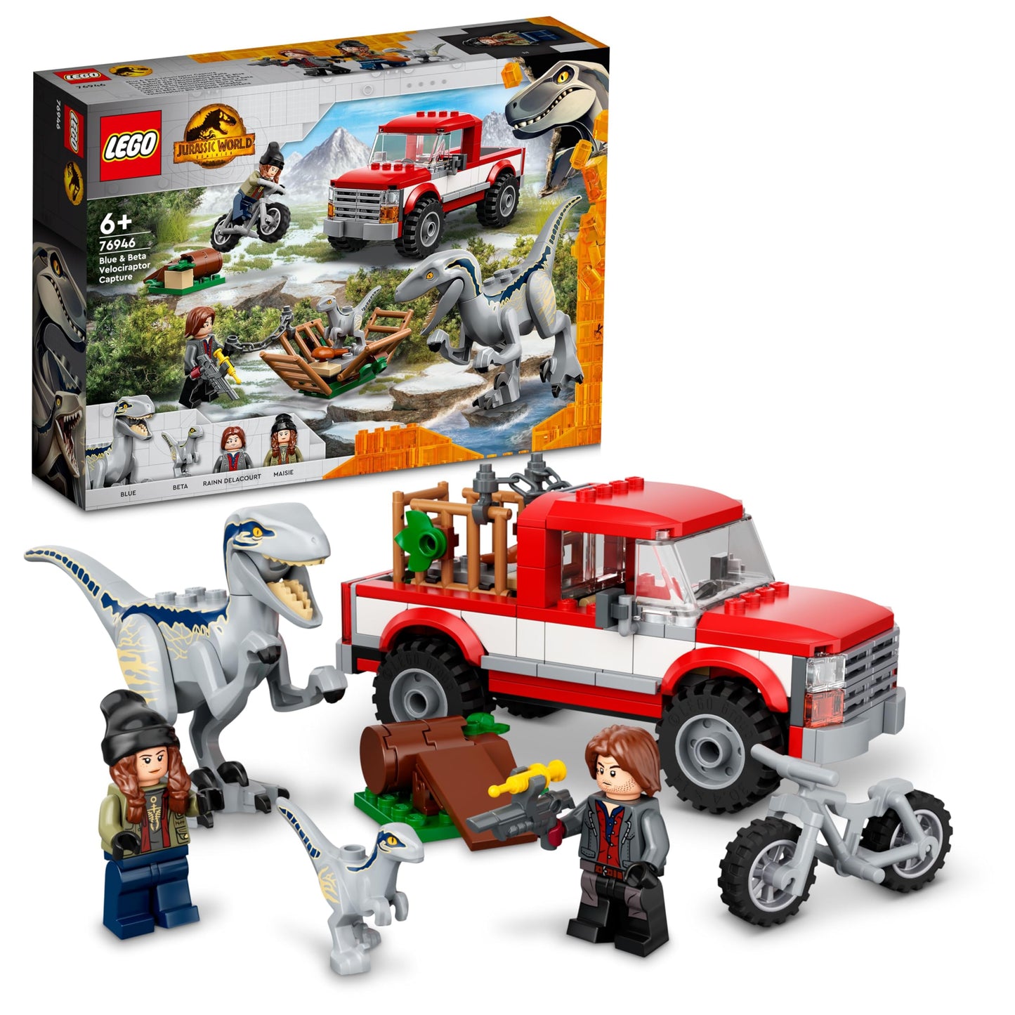 LEGO Jurassic World Blue & Beta Velociraptor Capture – 181 Pieces for Kids 6+