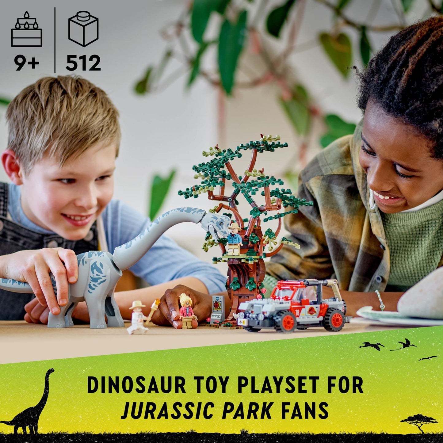 LEGO Jurassic World Brachiosaurus Discovery 76960 – 30th Anniversary Dinosaur Toy & Jeep Wrangler