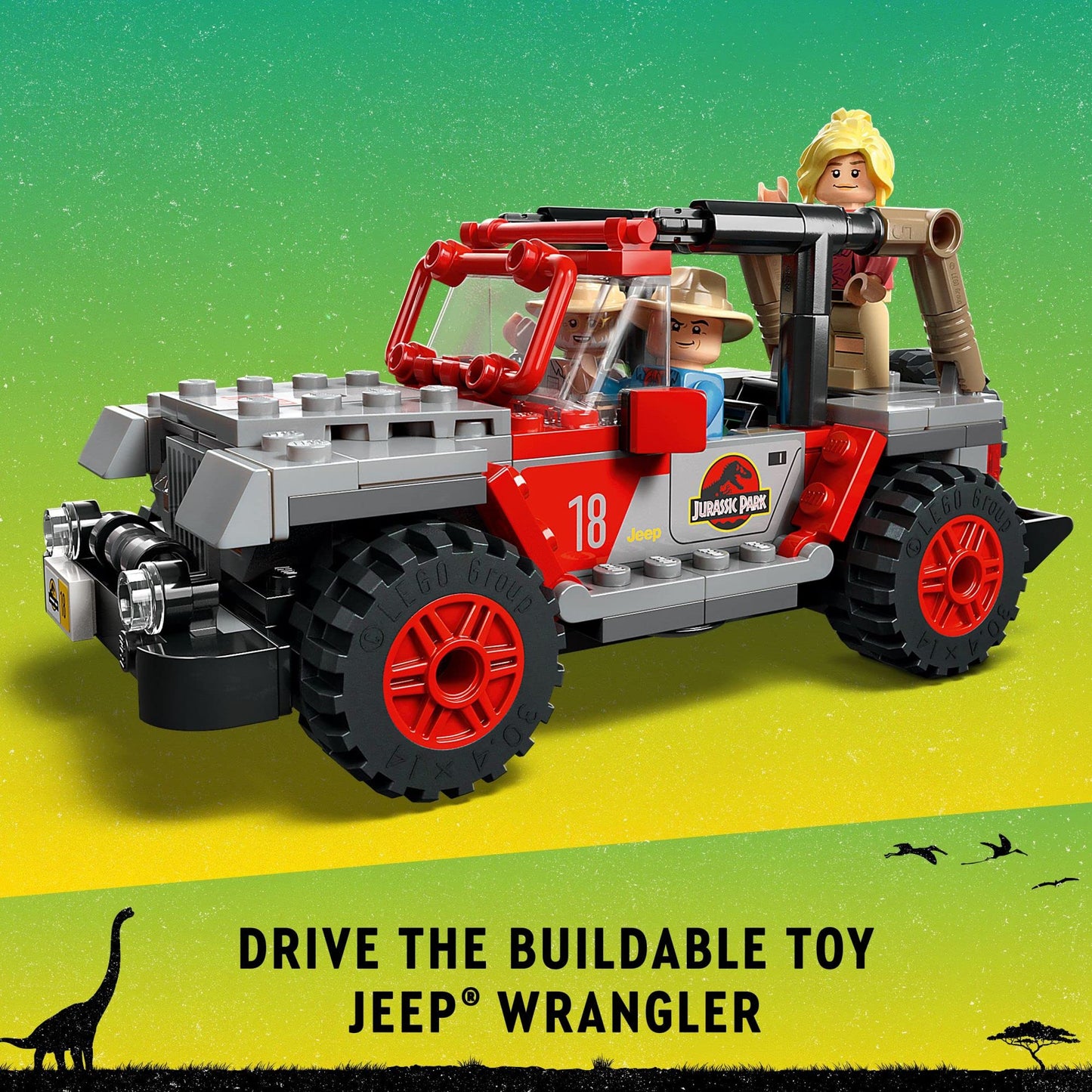 LEGO Jurassic World Brachiosaurus Discovery 76960 – 30th Anniversary Dinosaur Toy & Jeep Wrangler