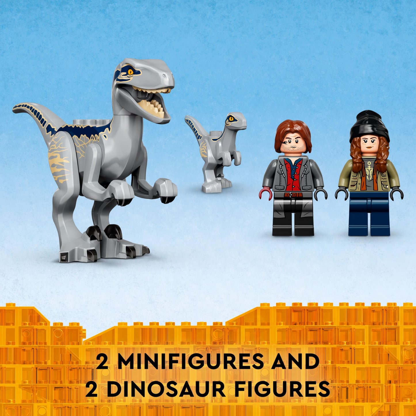 LEGO Jurassic World Blue & Beta Velociraptor Capture – 181 Pieces for Kids 6+