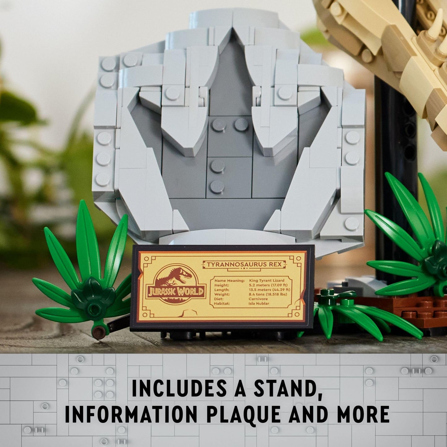 LEGO Jurassic World T. rex Skull Fossils (76964) – Display Model for Kids 9+