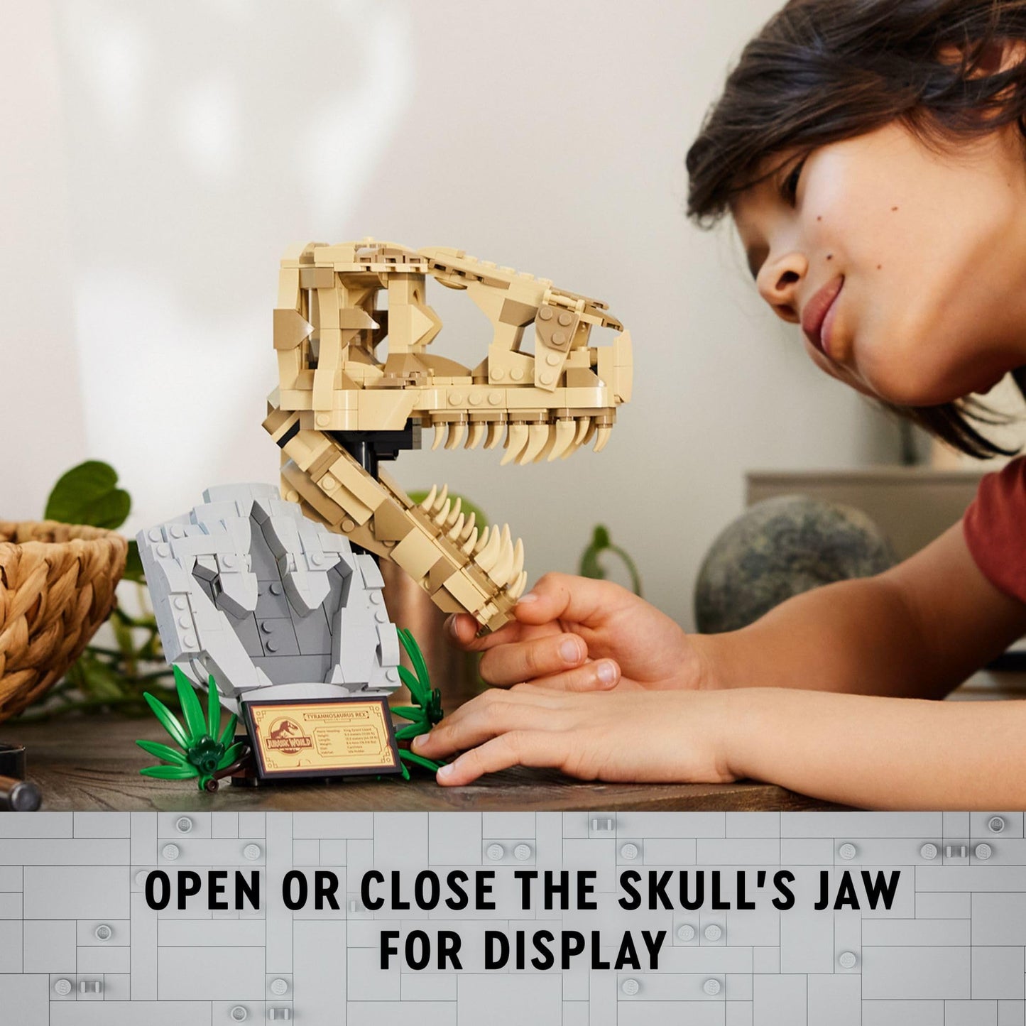 LEGO Jurassic World T. rex Skull Fossils (76964) – Display Model for Kids 9+