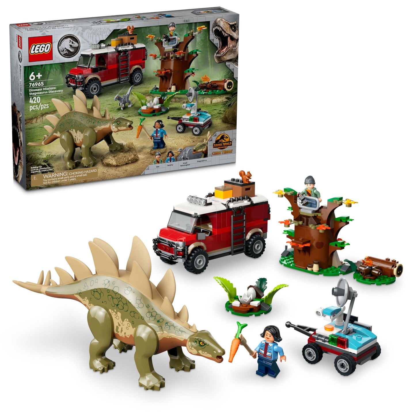 LEGO Jurassic World Dinosaur Missions: Stegosaurus Discovery (76965) – 420-Piece Dino Building Set
