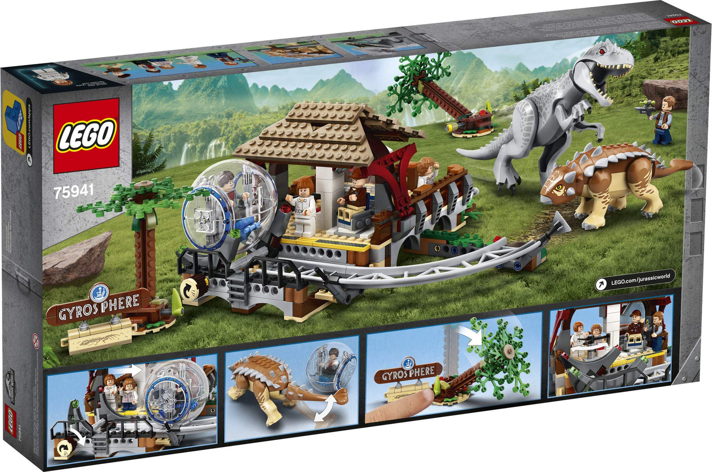 LEGO Jurassic World Indominus Rex vs Ankylosaurus 75941 – Dinosaur Battle Building Toy (537 Pieces)