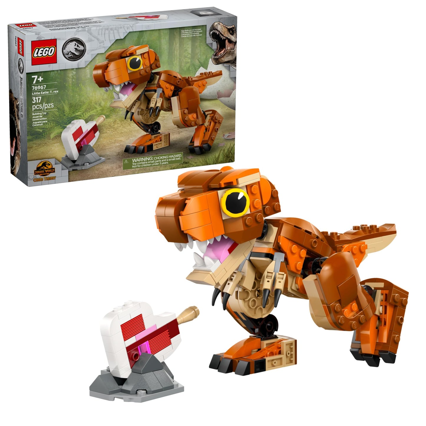 LEGO Jurassic World Little Eatie T rex Toy 76967 – Movable Jaw, Poseable Tail, 317 Pieces, Gift for Ages 7+