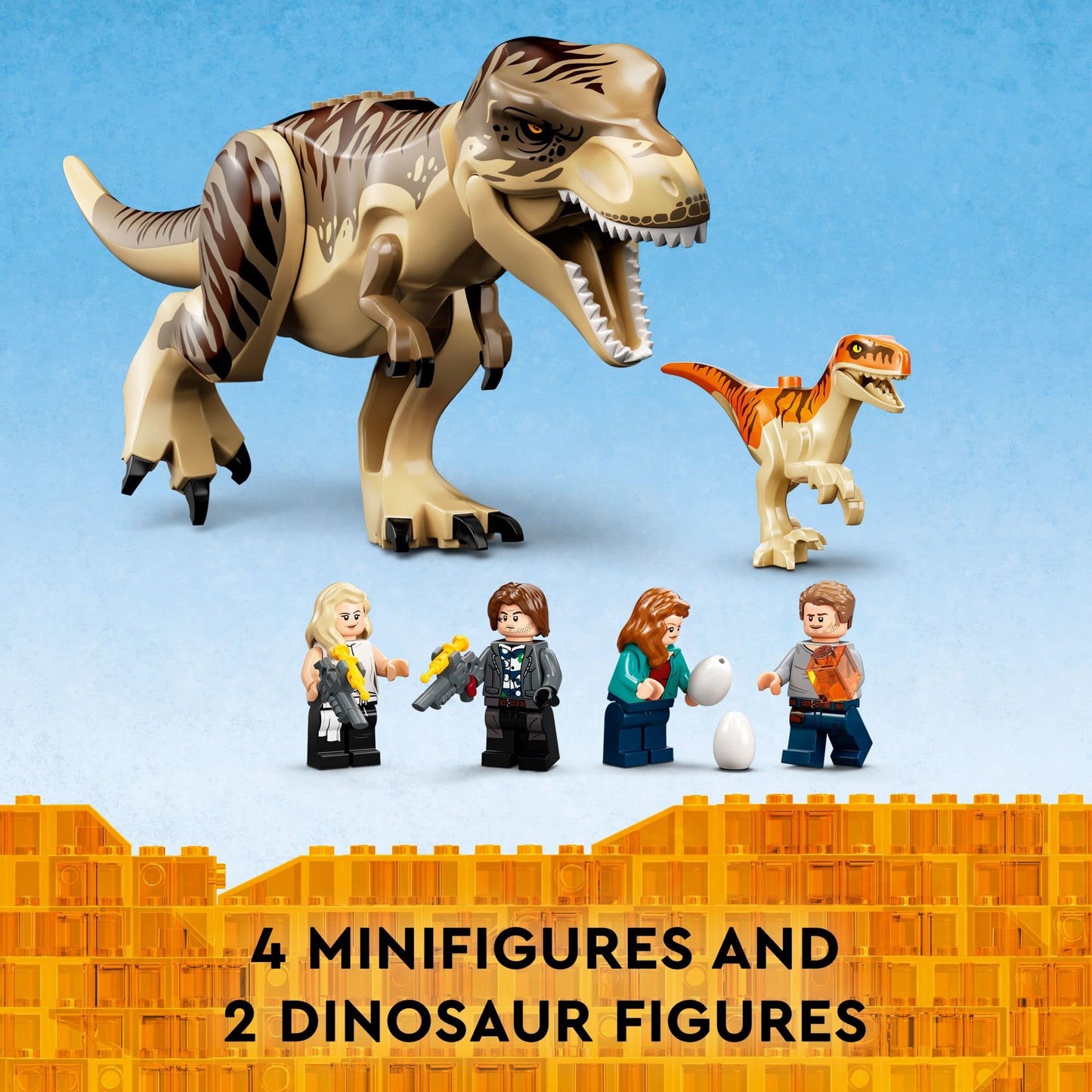 LEGO Jurassic World T. rex & Atrociraptor Breakout 76948 | 466 Pieces, 4 Minifigures