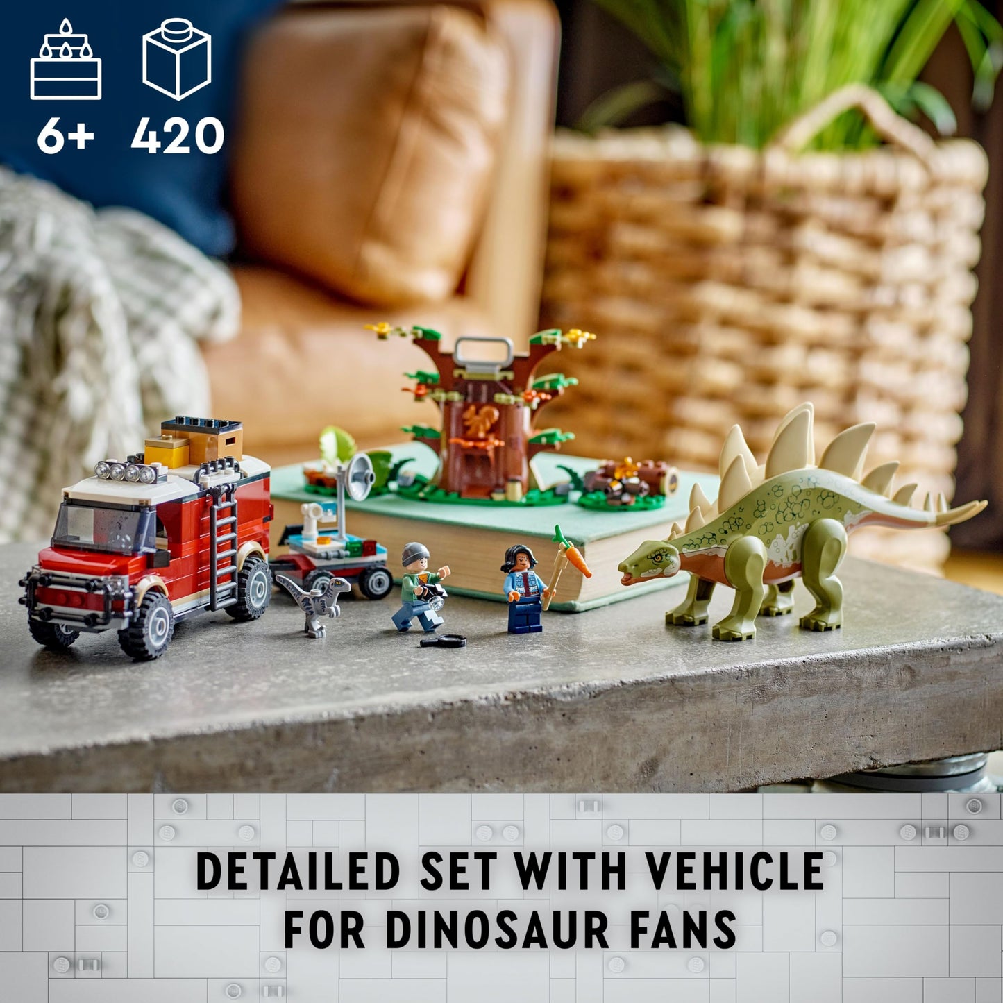 LEGO Jurassic World Dinosaur Missions: Stegosaurus Discovery (76965) – 420-Piece Dino Building Set