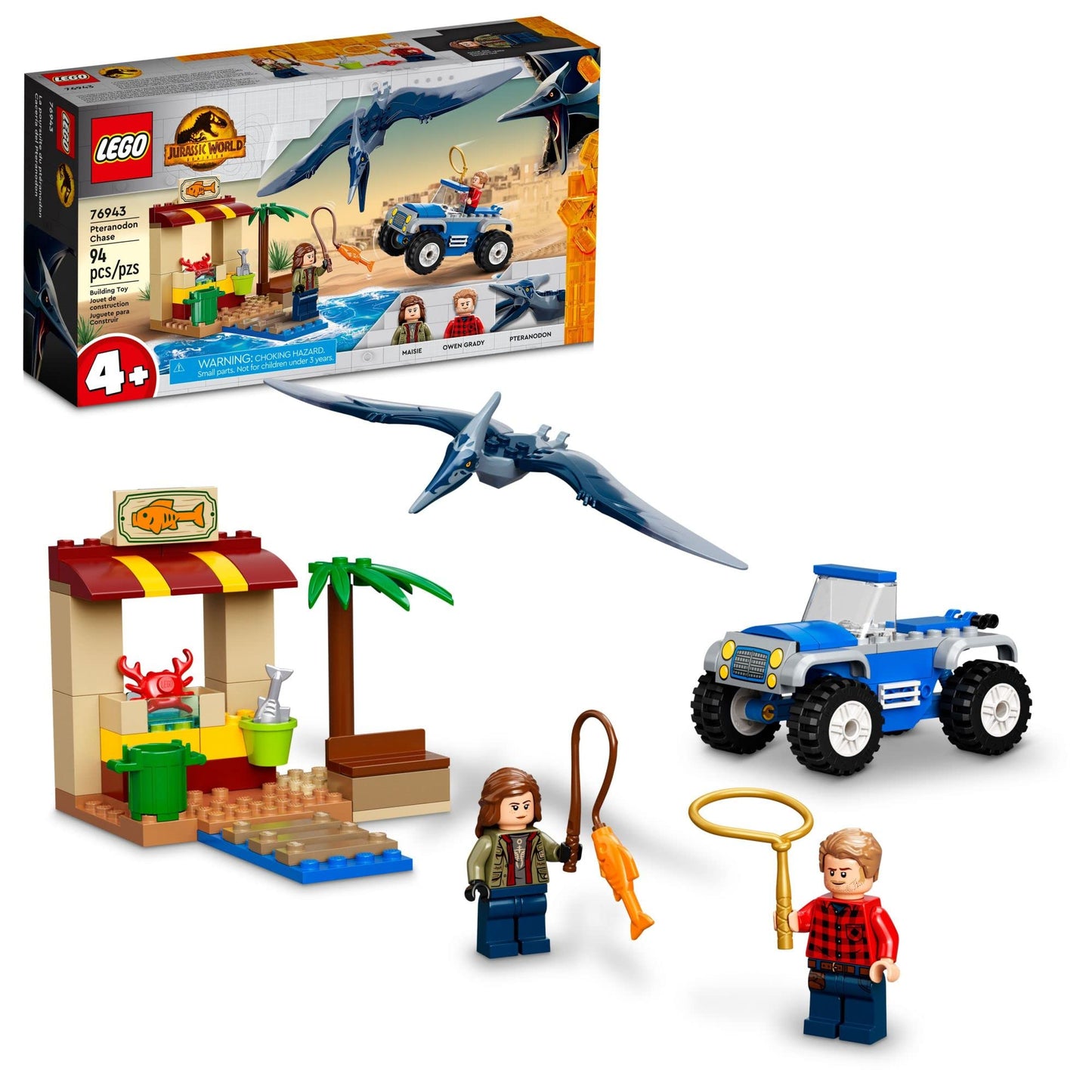 LEGO Jurassic World Pteranodon Chase 76943 – 2 Minifigs & Buggy (Ages 4+)