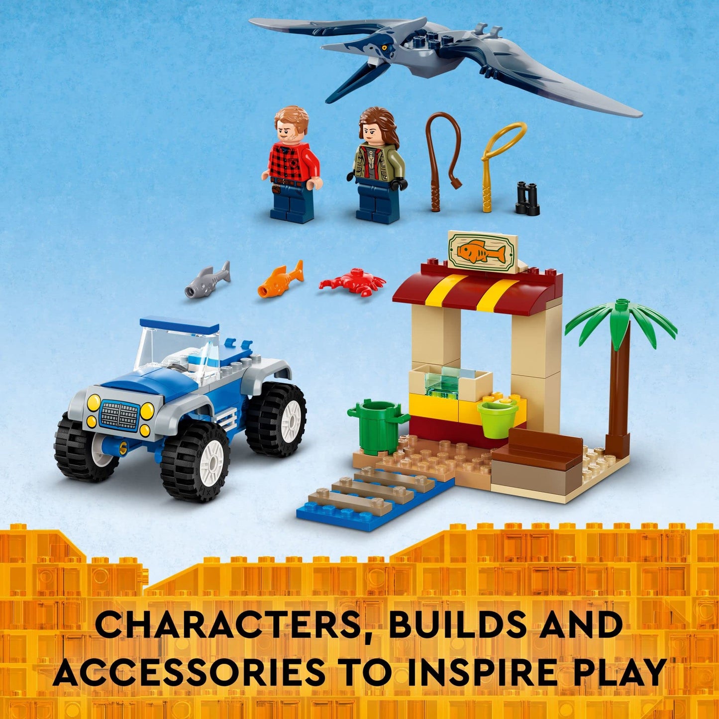 LEGO Jurassic World Pteranodon Chase 76943 – 2 Minifigs & Buggy (Ages 4+)