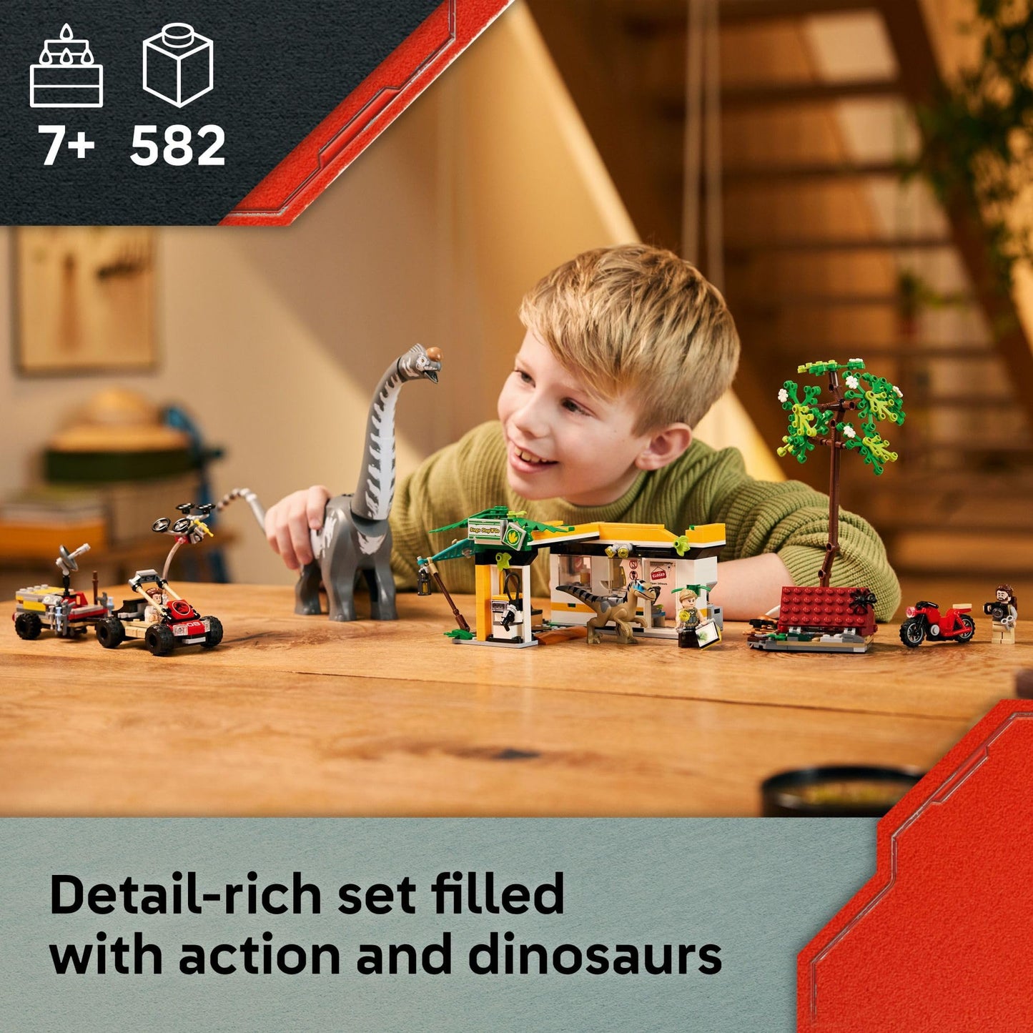 LEGO Jurassic World Raptor & Titanosaurus Tracking Mission 76973 – Build & Learn Dino Toy