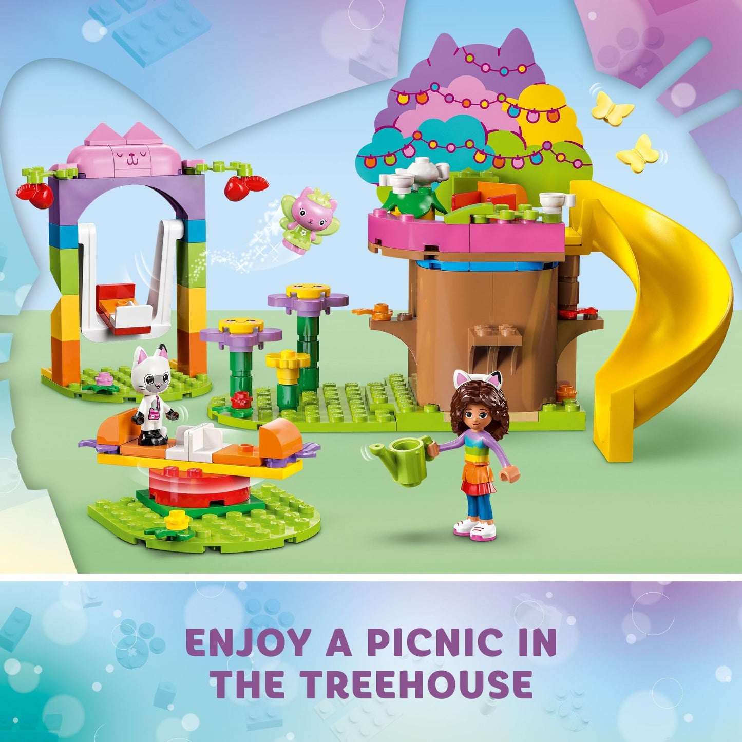 LEGO Gabby's Dollhouse Kitty Fairy’s Garden Party 10787 — Tree House, Swing & More for Ages 4+