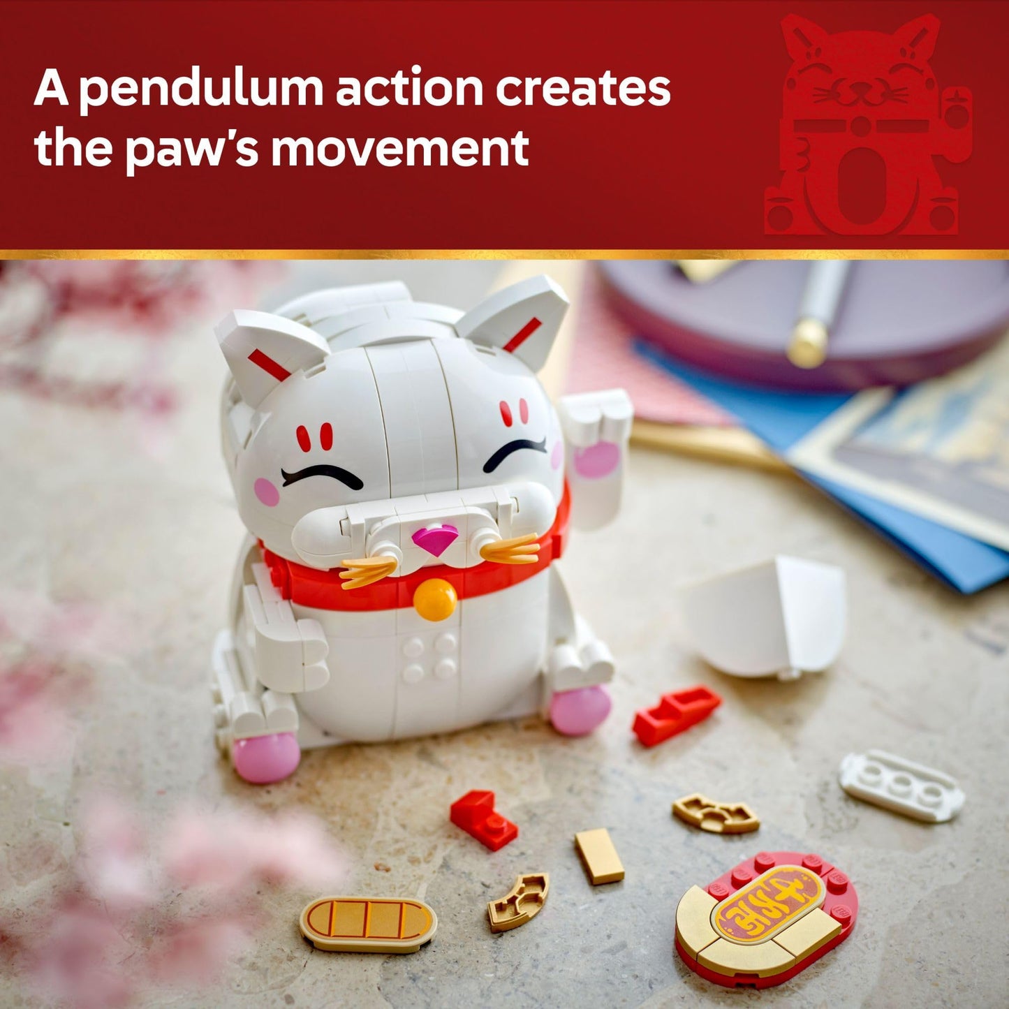 LEGO Lucky Cat 40813 – Waving Paw Figurine for Spring Festival & Chinese New Year