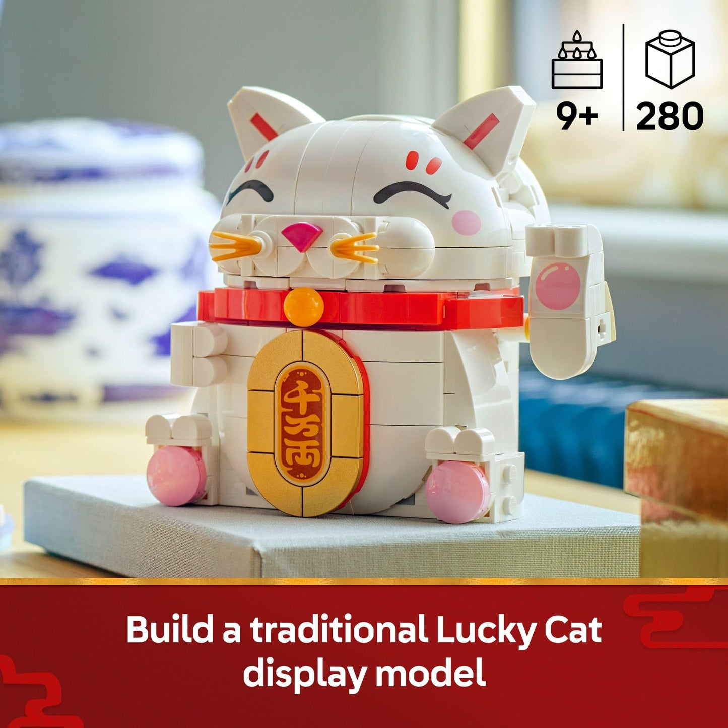 LEGO Lucky Cat 40813 – Waving Paw Figurine for Spring Festival & Chinese New Year