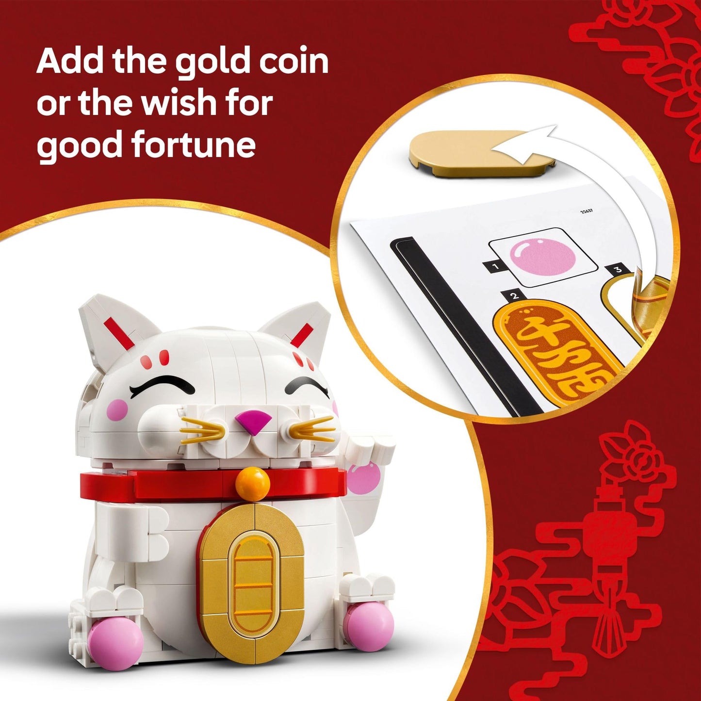 LEGO Lucky Cat 40813 – Waving Paw Figurine for Spring Festival & Chinese New Year
