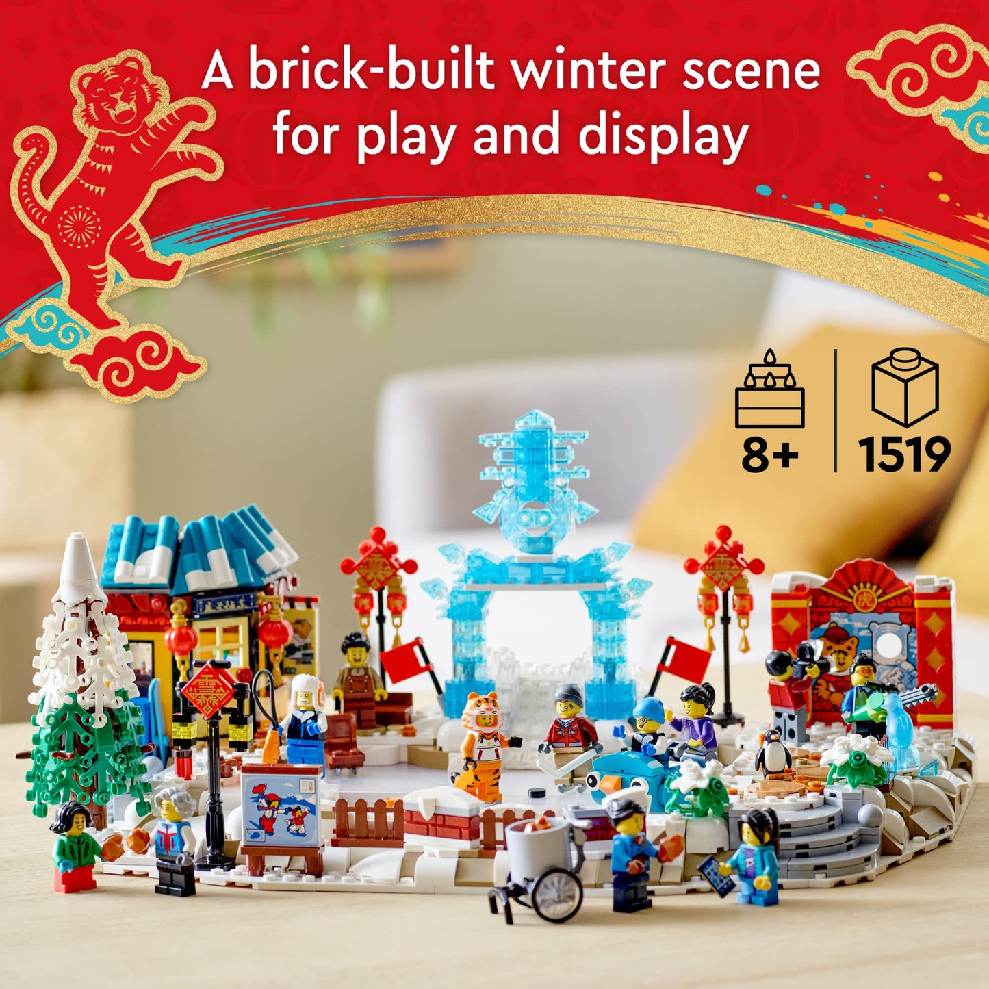 LEGO Lunar New Year Ice Festival 80109 Building Kit – 1,519 Pieces | 13 Minifigures | for Kids 8+