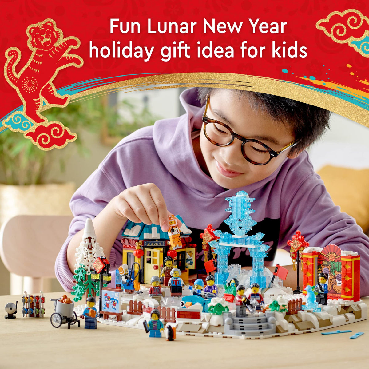 LEGO Lunar New Year Ice Festival 80109 Building Kit – 1,519 Pieces | 13 Minifigures | for Kids 8+