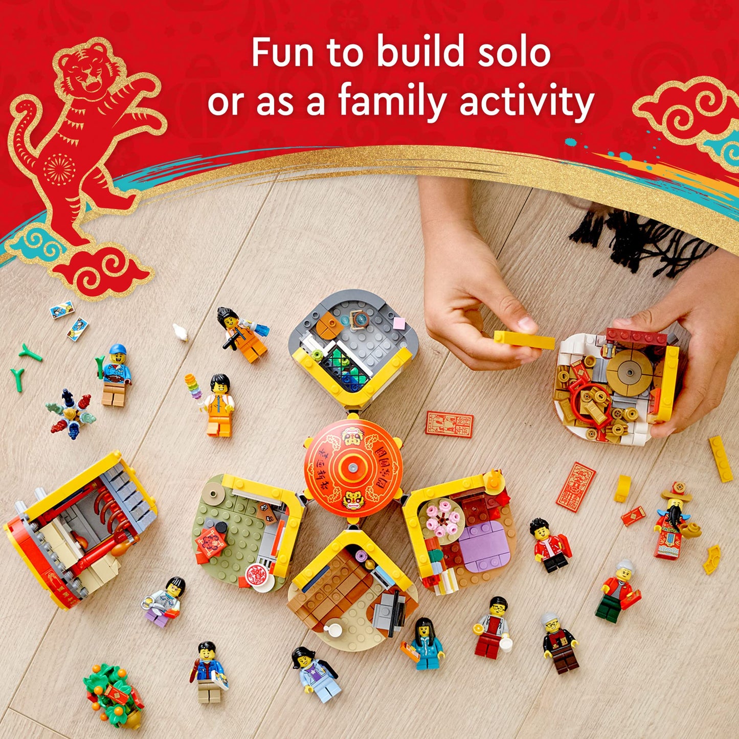 LEGO Lunar New Year Traditions 80108 Building Kit – 1,066 Pieces, 12 Minifigures