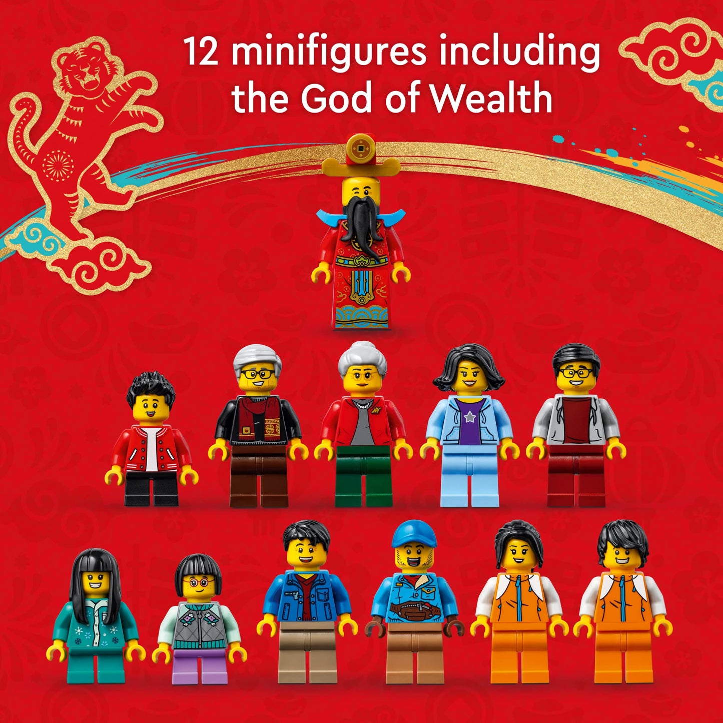LEGO Lunar New Year Traditions 80108 Building Kit – 1,066 Pieces, 12 Minifigures