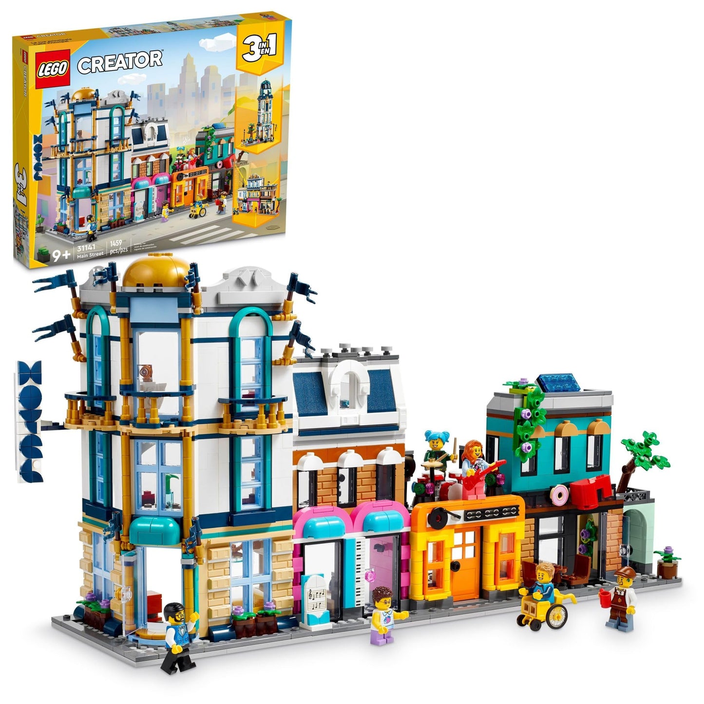 LEGO Creator Main Street 31141 – 3-in-1 City Building Set with 6 Minifigures