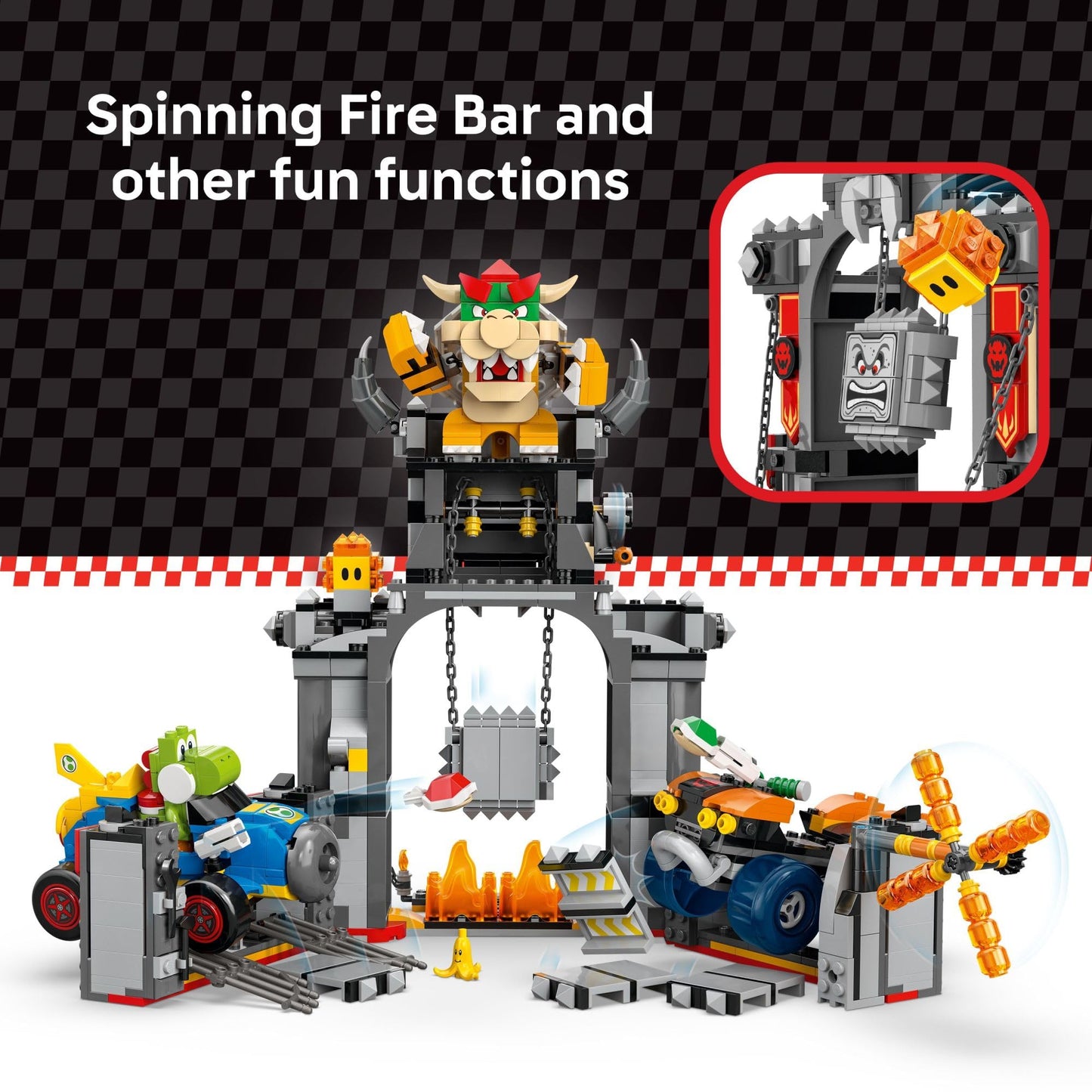 LEGO Super Mario Bowser's Castle (72039) – Mario Kart Race Set with Bowser & Yoshi