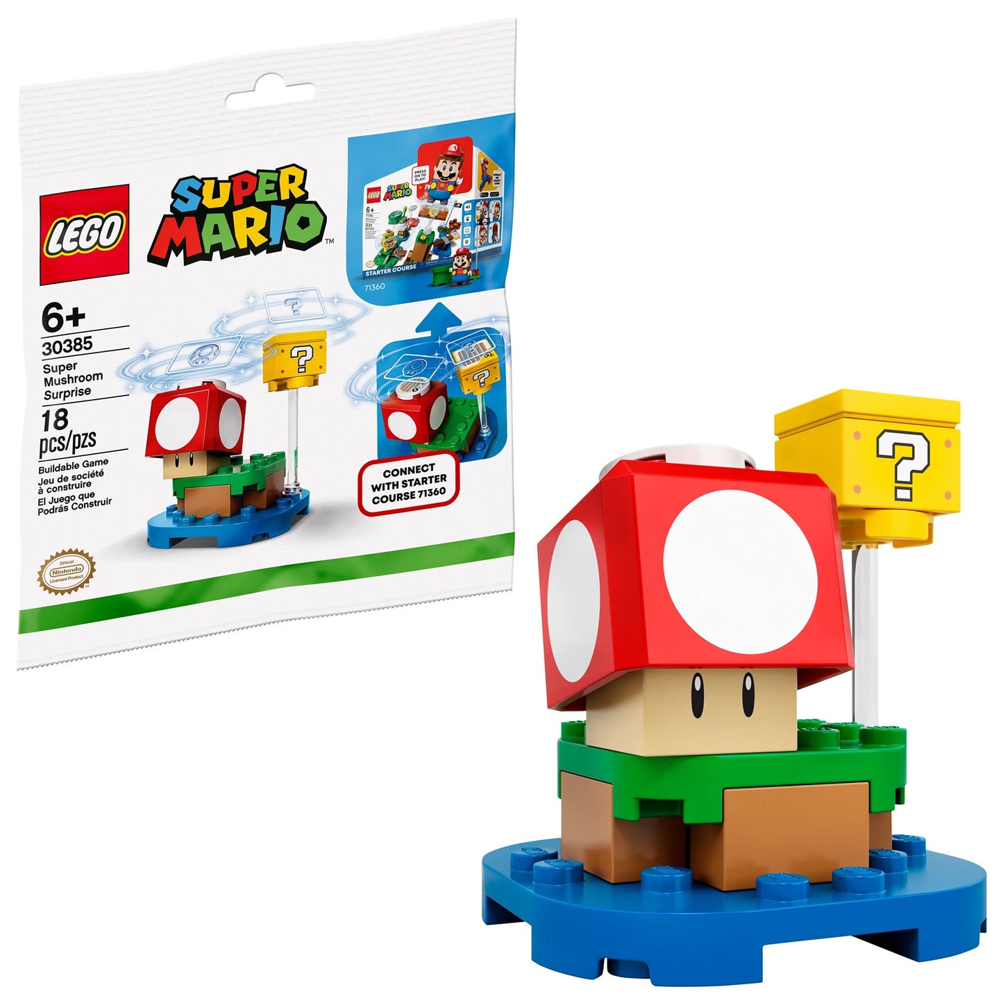 LEGO Mario Super Mushroom Surprise Expansion Set (30385) – 18-Piece Polybag