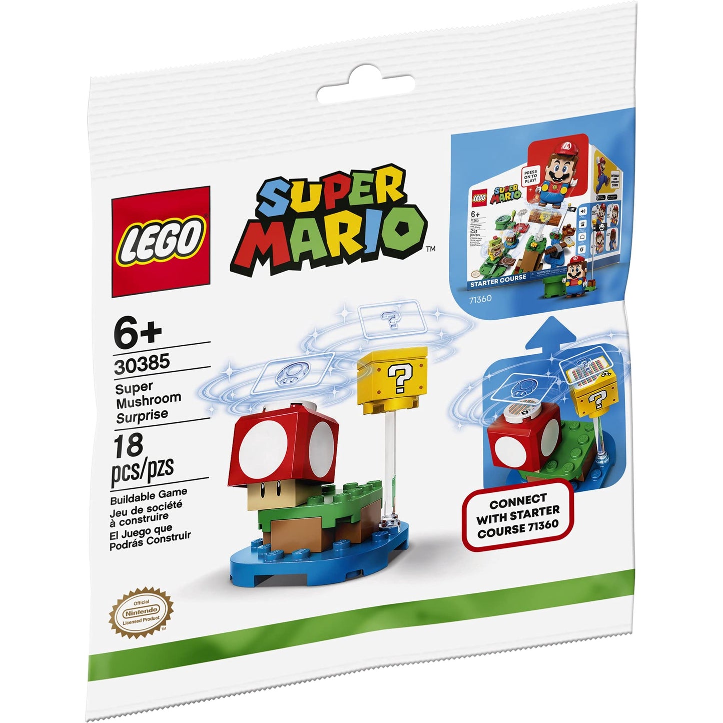 LEGO Mario Super Mushroom Surprise Expansion Set (30385) – 18-Piece Polybag