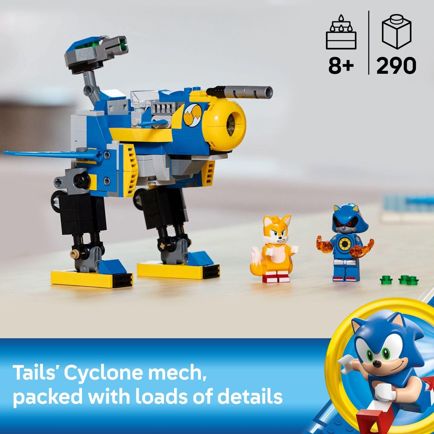 LEGO Sonic Cyclone vs Metal Sonic 77002 – Mech Suit Building Toy with Minifigs