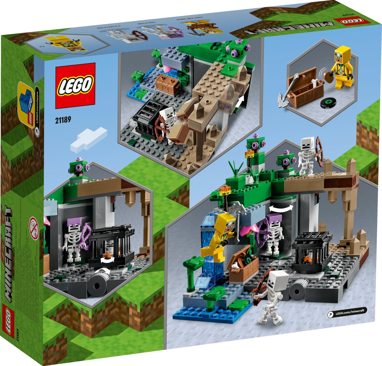 LEGO Minecraft 21189 Skeleton Dungeon Set – Caves, Skeletons & Rotating Spawner