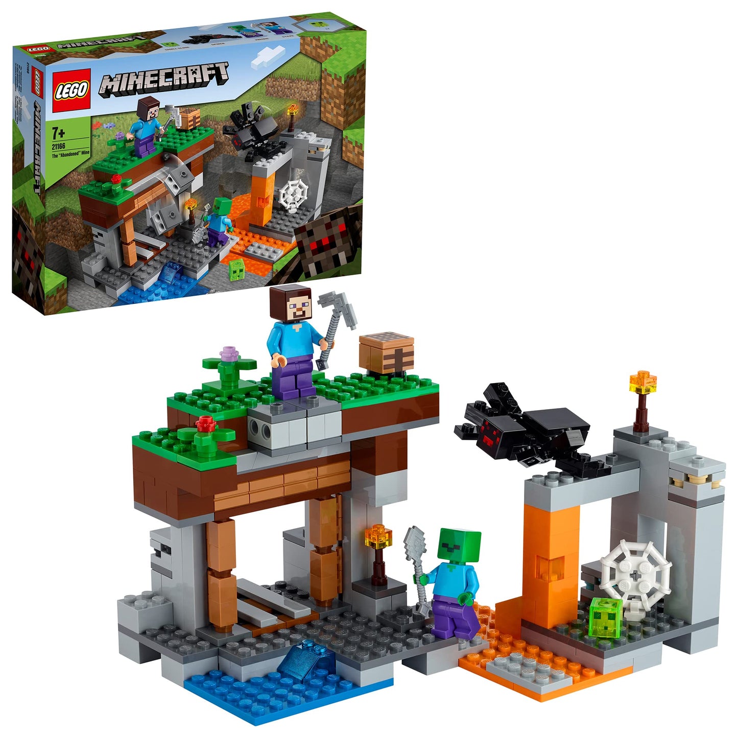 LEGO Minecraft The Abandoned Mine 21166 – Steve, Zombie & Spider Playset