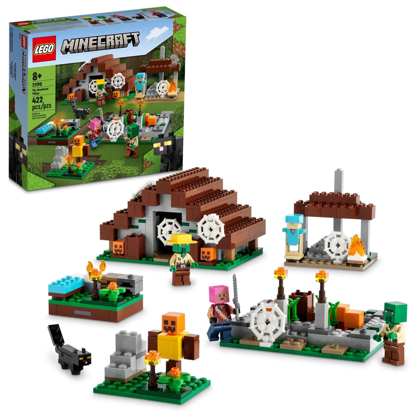 LEGO Minecraft The Abandoned Village 21190 – 422-Piece Zombie Build Set