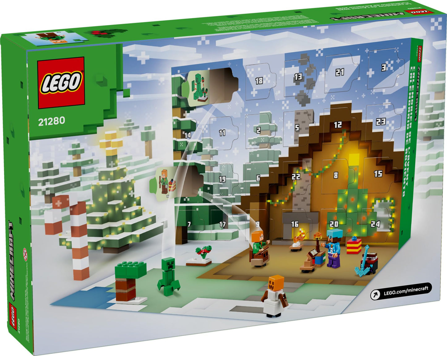 LEGO Minecraft Advent Calendar 2025 (21280) – 24 Surprises, 8 Minifigures | Gift for Kids 7+