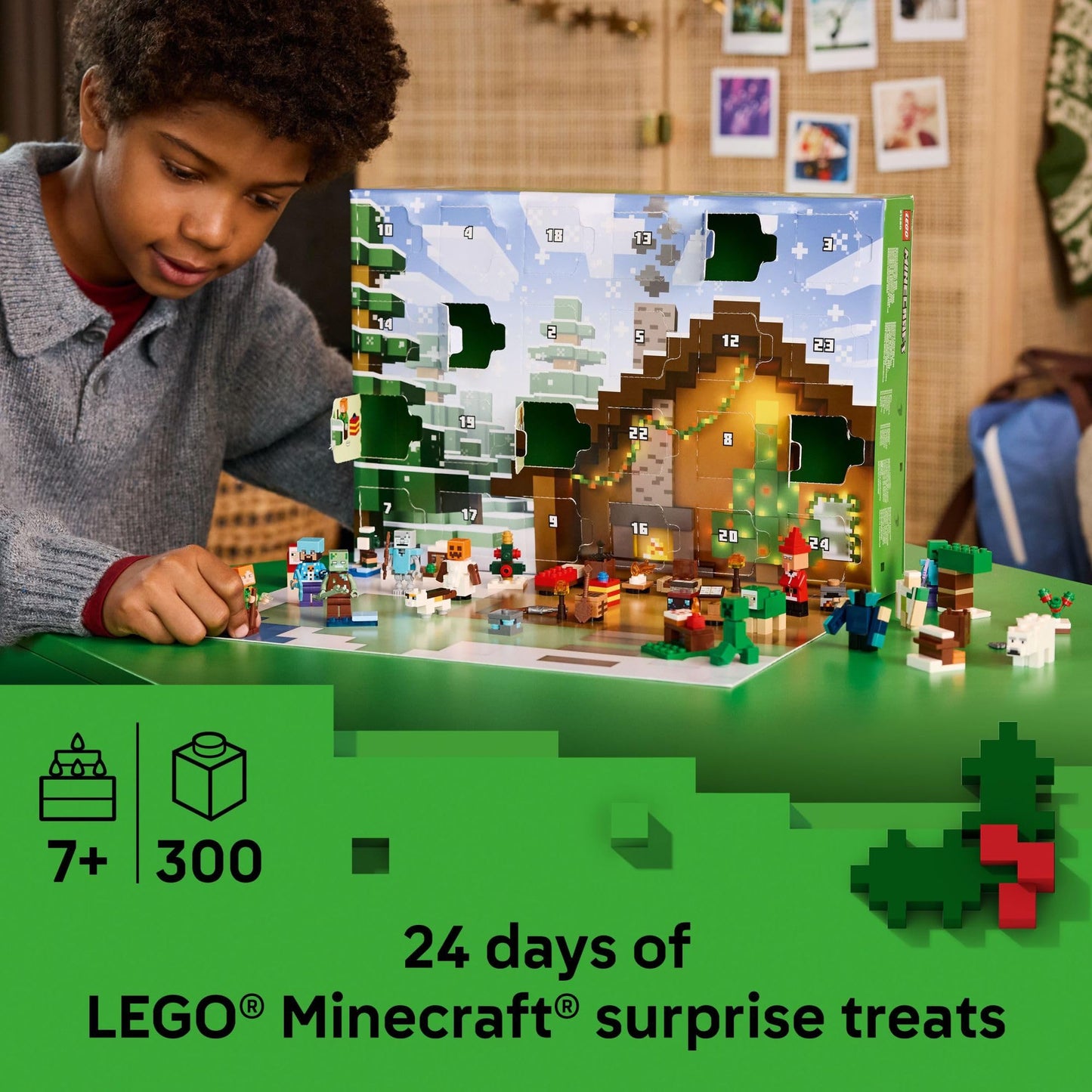 LEGO Minecraft Advent Calendar 2025 (21280) – 24 Surprises, 8 Minifigures | Gift for Kids 7+
