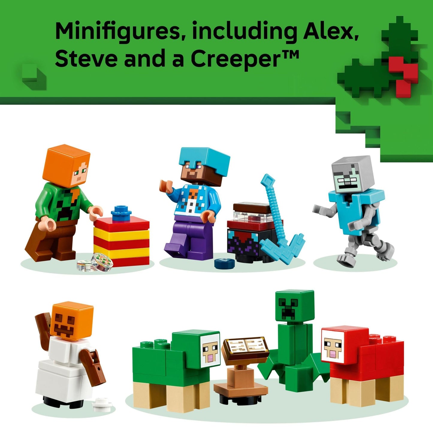 LEGO Minecraft Advent Calendar 2025 (21280) – 24 Surprises, 8 Minifigures | Gift for Kids 7+