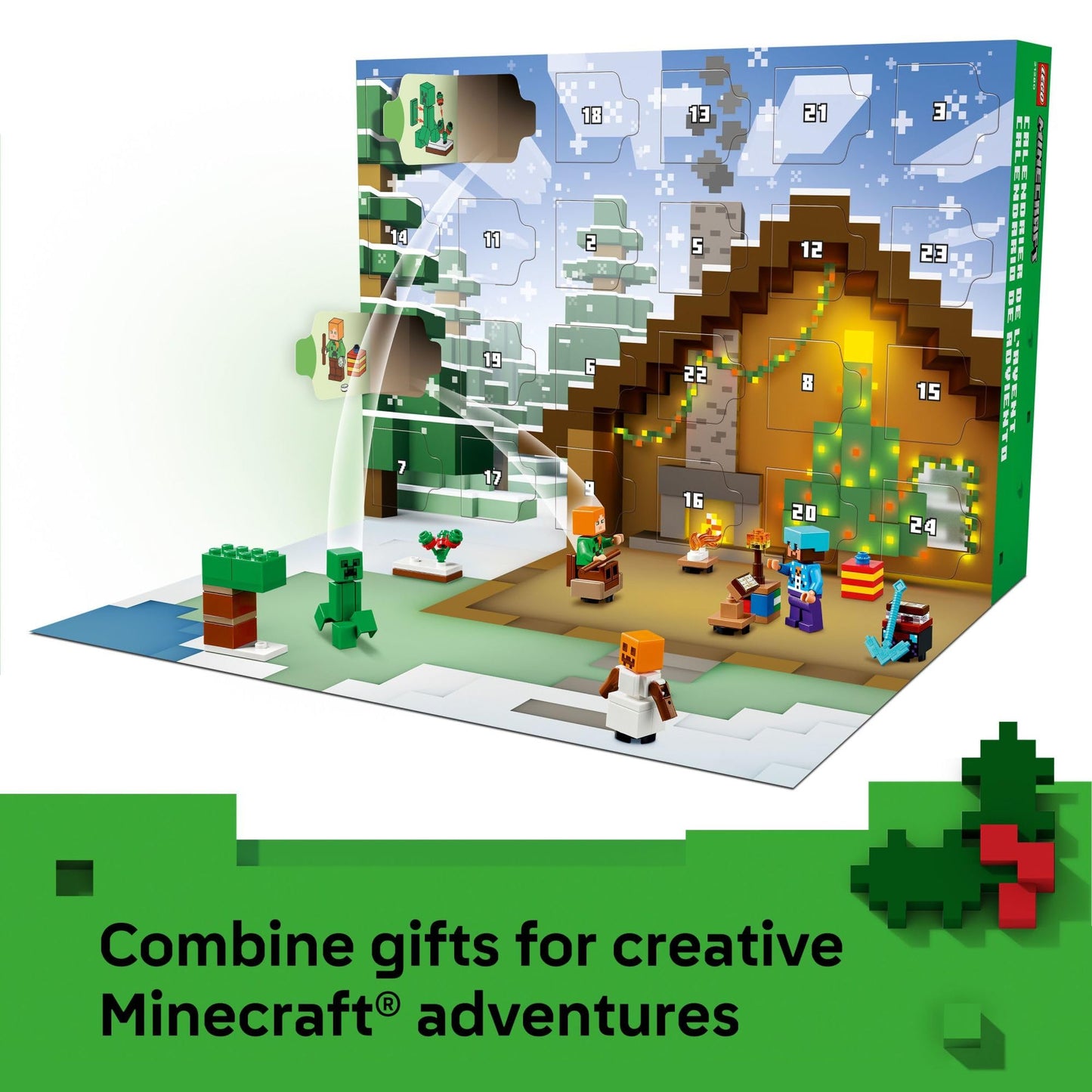 LEGO Minecraft Advent Calendar 2025 (21280) – 24 Surprises, 8 Minifigures | Gift for Kids 7+