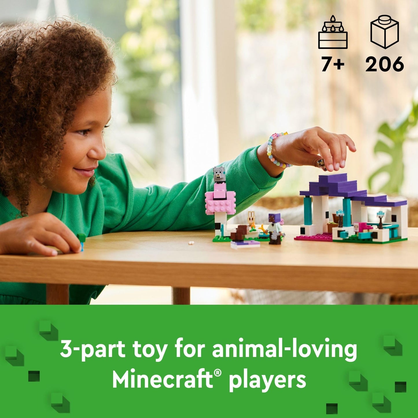 LEGO Minecraft Animal Sanctuary 21253 – 206-Piece Set with Efe Figure