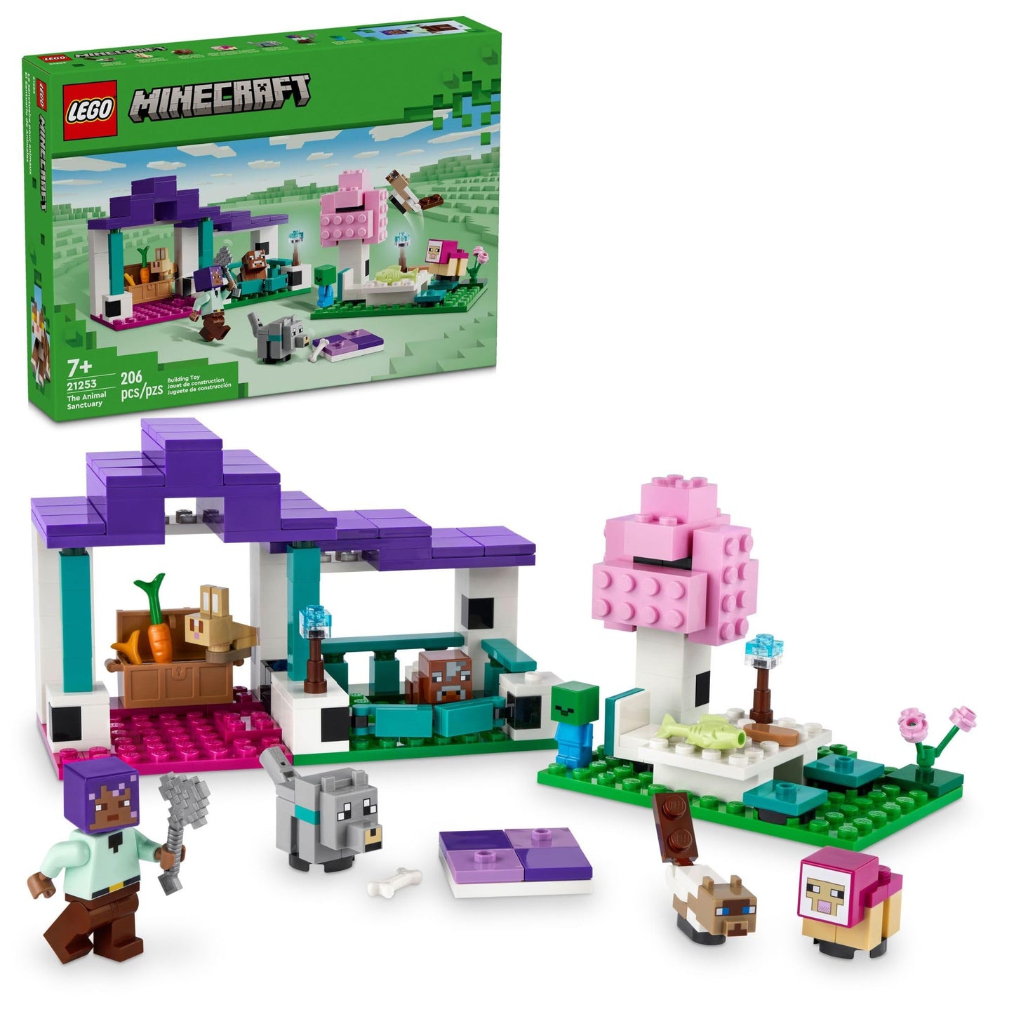 LEGO Minecraft Animal Sanctuary 21253 – 206-Piece Set with Efe Figure