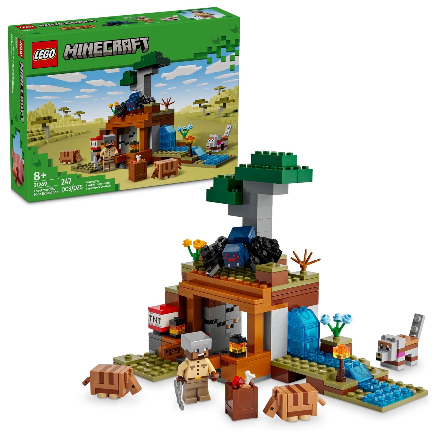 LEGO Minecraft Armadillo Mine Expedition 21269 – Build, Explore & Imagine for Kids 8+