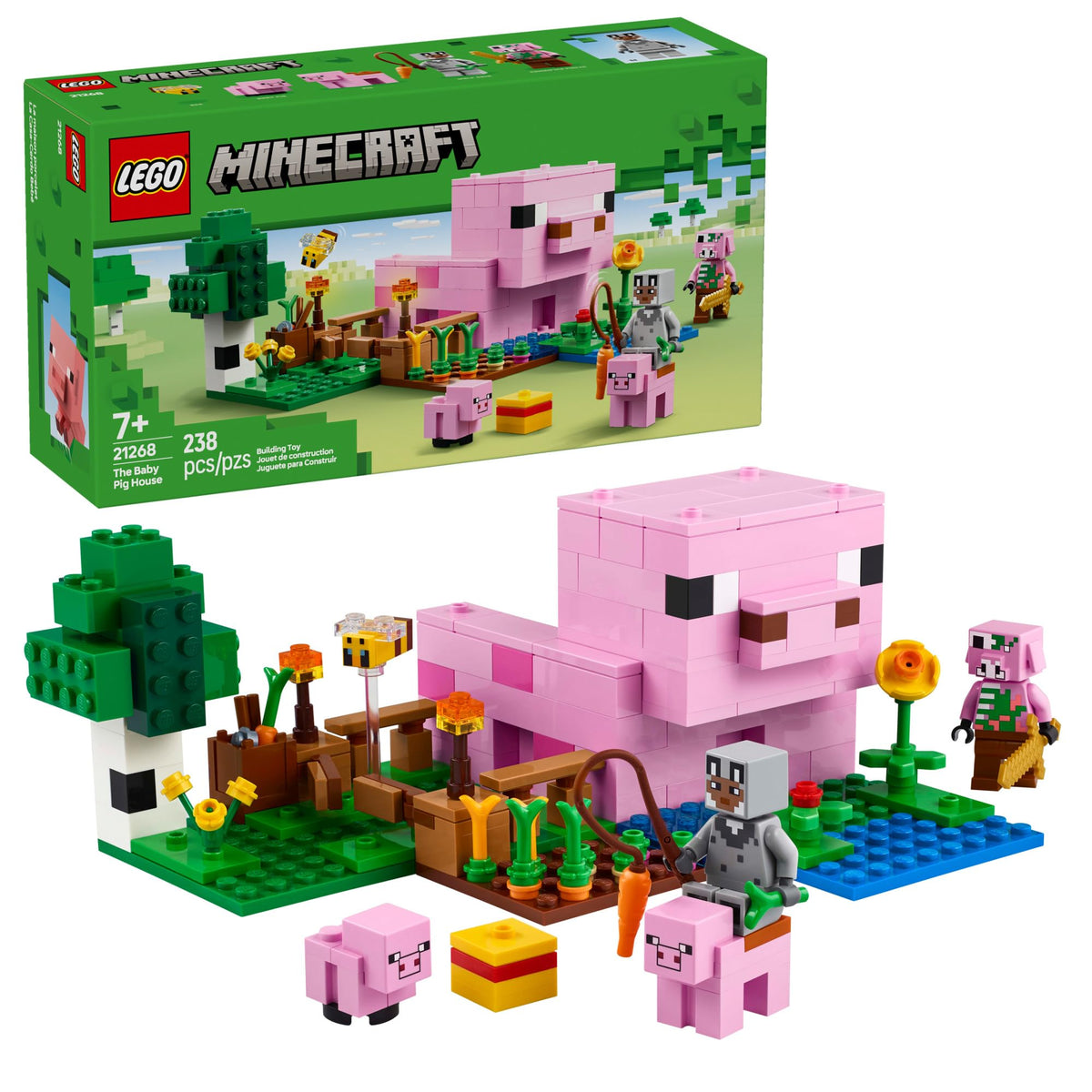 LEGO Minecraft Baby Pig House 21268 – 238-Piece Set with 5 Figures (Ages 7+)