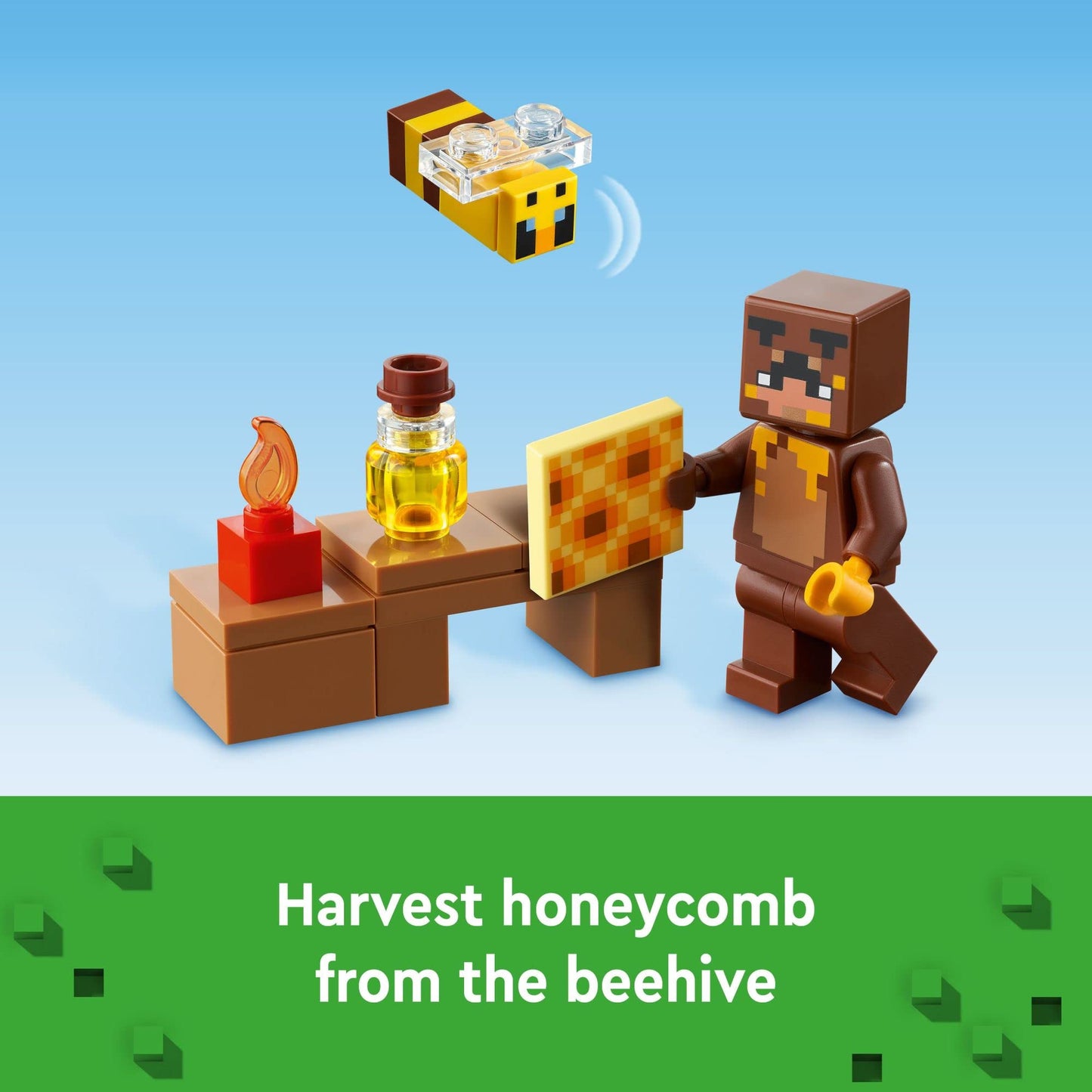LEGO Minecraft The Bee Cottage 21241 – Buildable Bee House with Farm, Bees & Baby Zombie (Ages 8+)