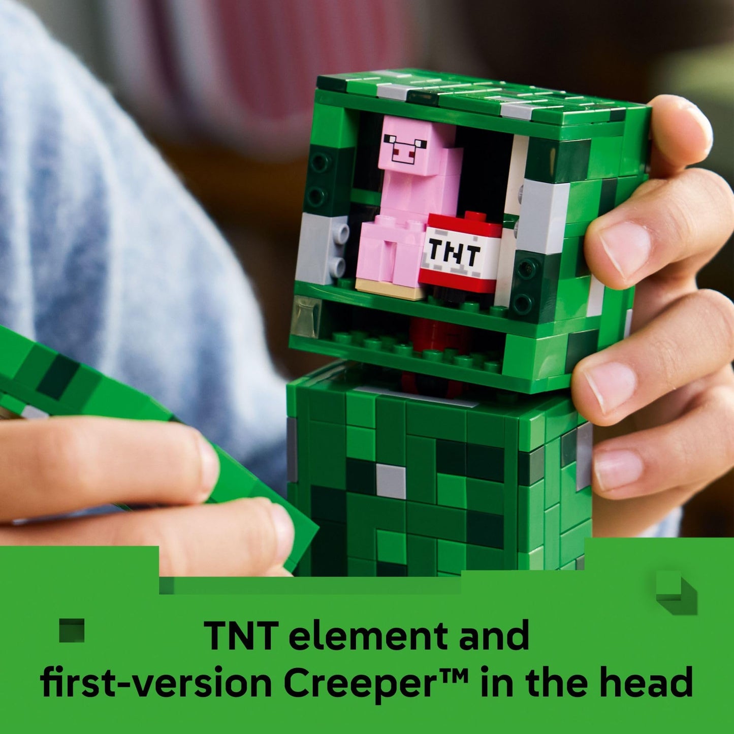 LEGO Minecraft The Creeper 21276 - Buildable Creeper Figure with Hidden Minifigure & TNT (665 Pieces)