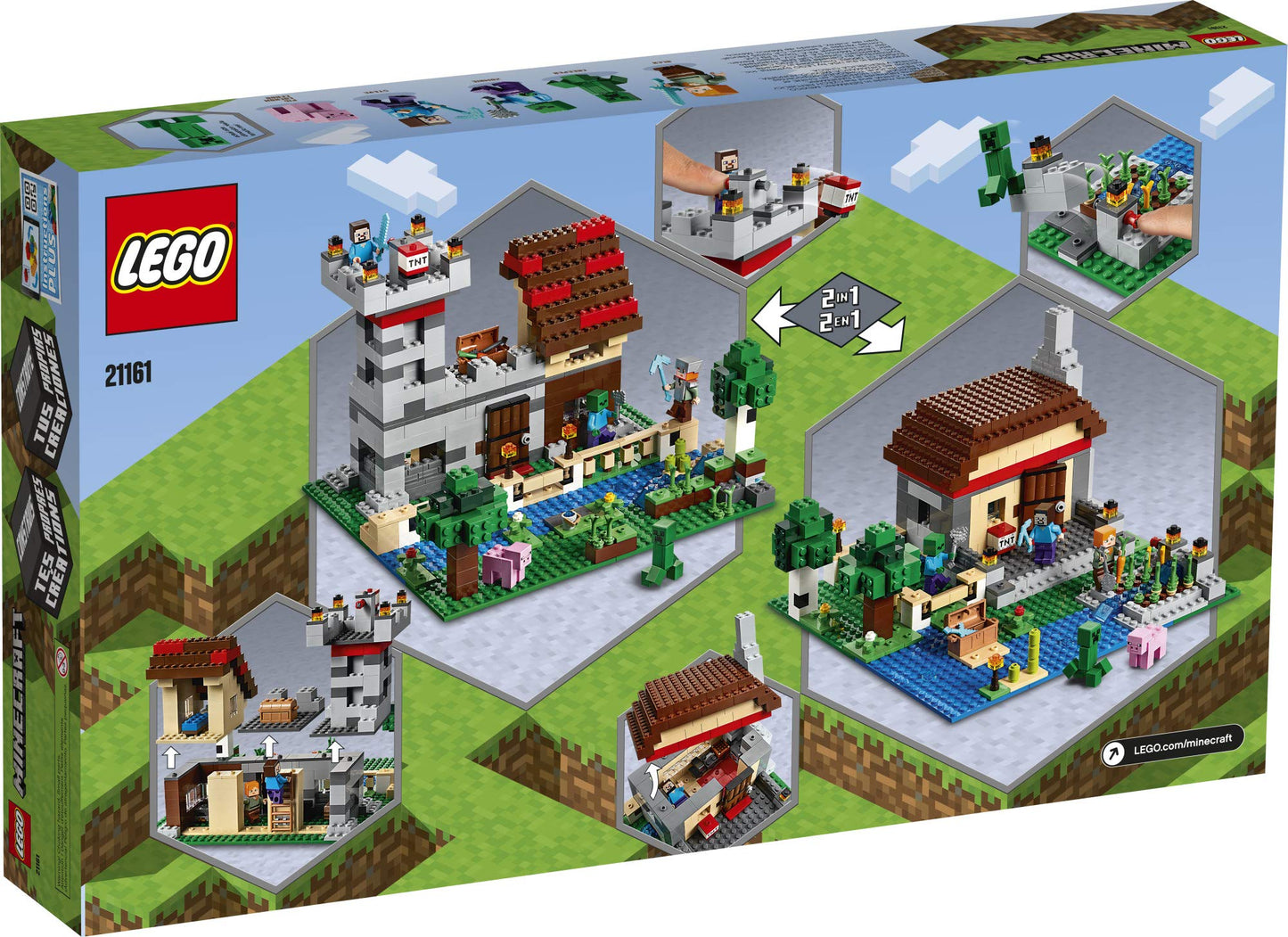 LEGO Minecraft The Crafting Box 3.0 21161 – Castle & Farm Building Set (564 Pieces)