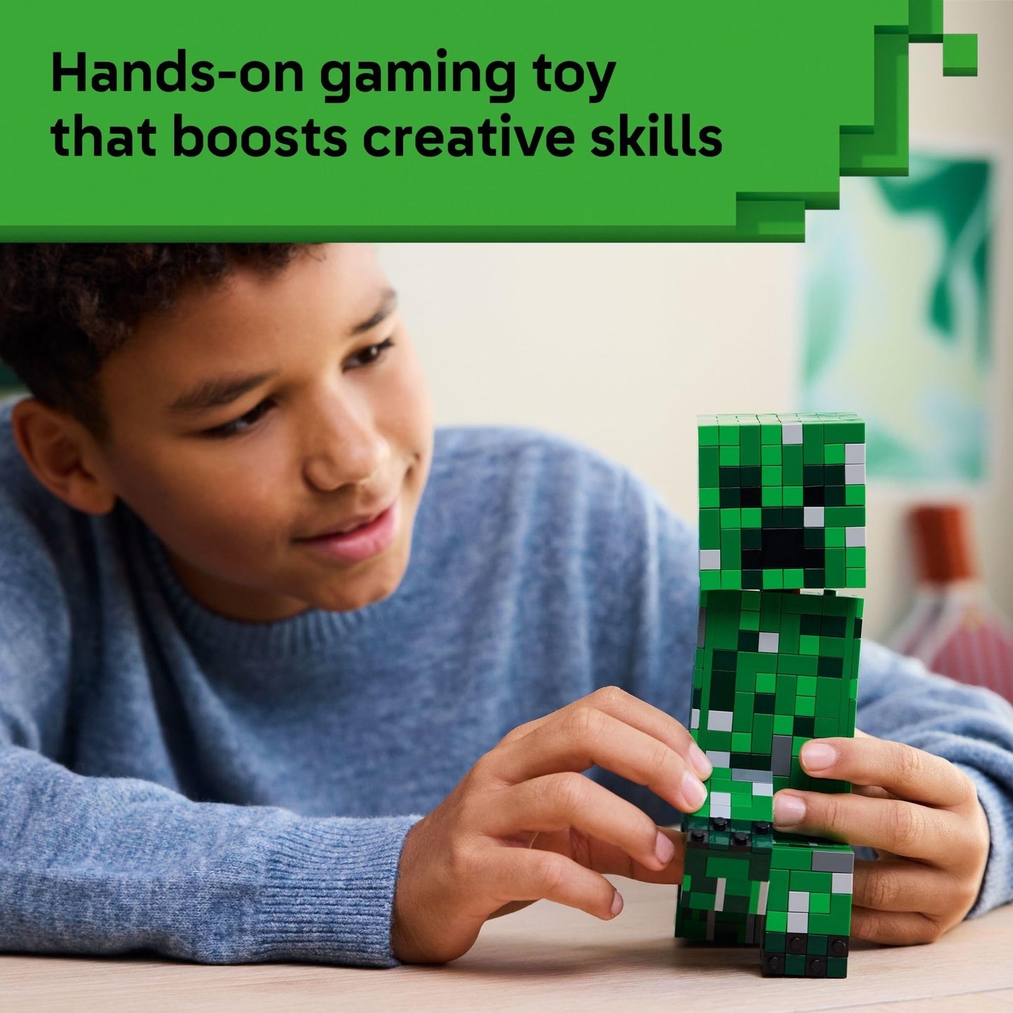 LEGO Minecraft The Creeper 21276 - Buildable Creeper Figure with Hidden Minifigure & TNT (665 Pieces)