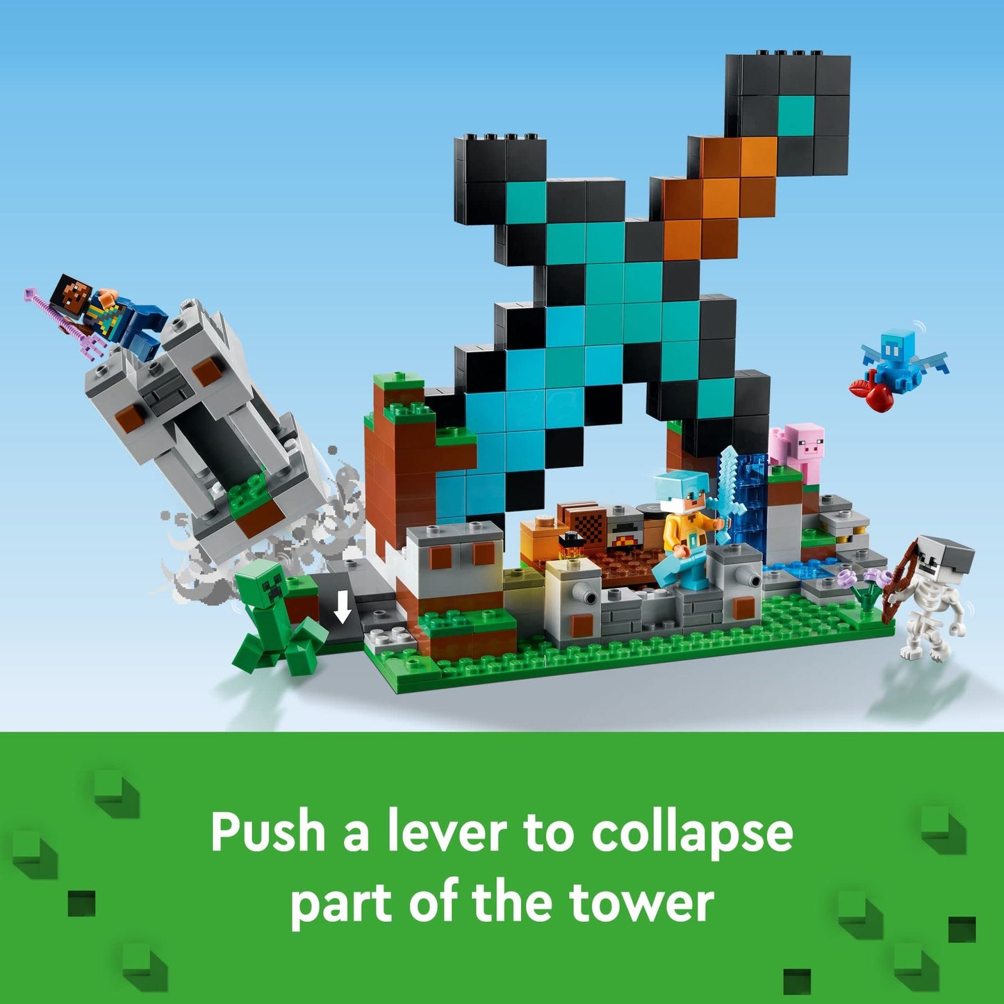LEGO Minecraft The Sword Outpost 21244 – Giant Diamond Sword Base with Mobs & Jukebox