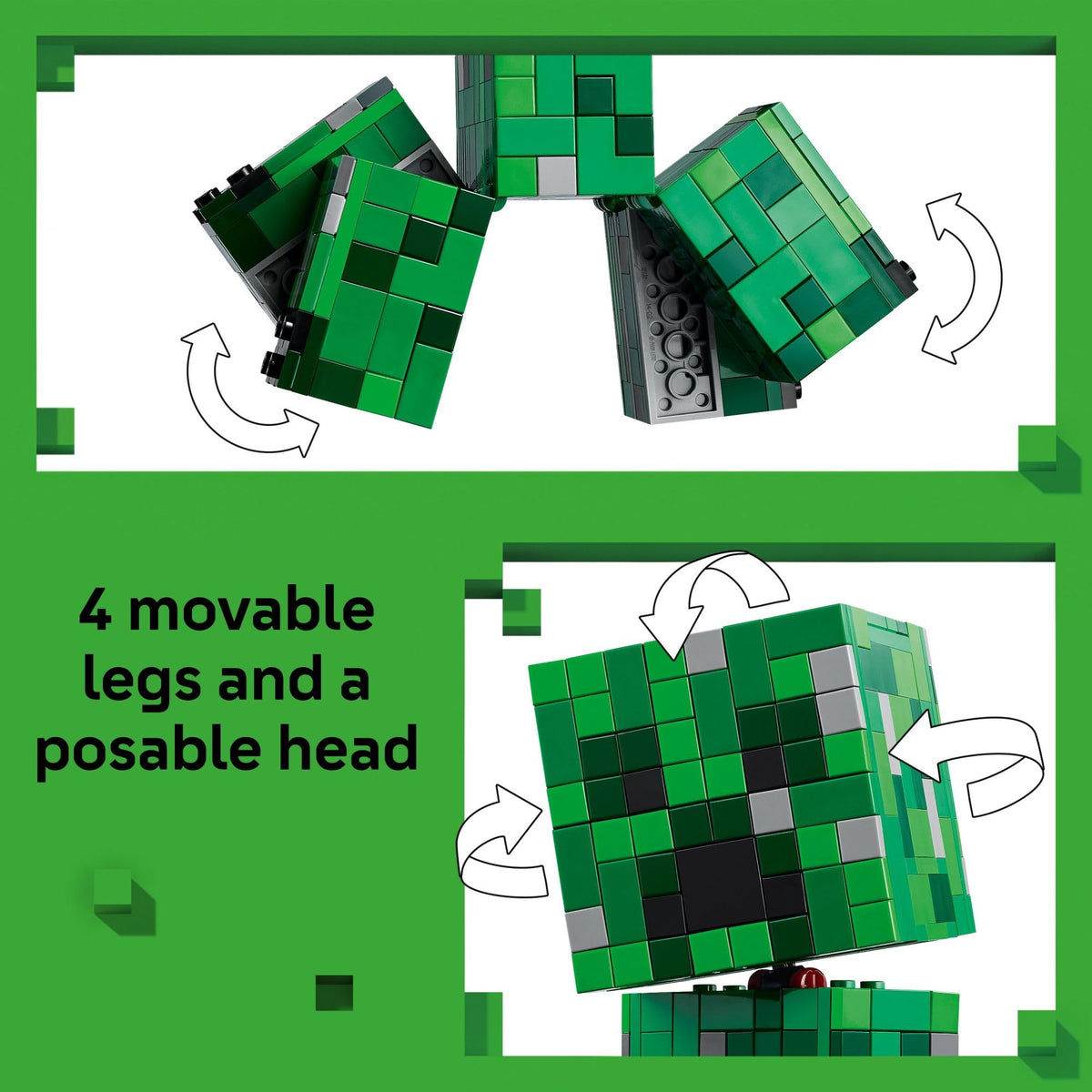 LEGO Minecraft The Creeper 21276 - Buildable Creeper Figure with Hidden Minifigure & TNT (665 Pieces)