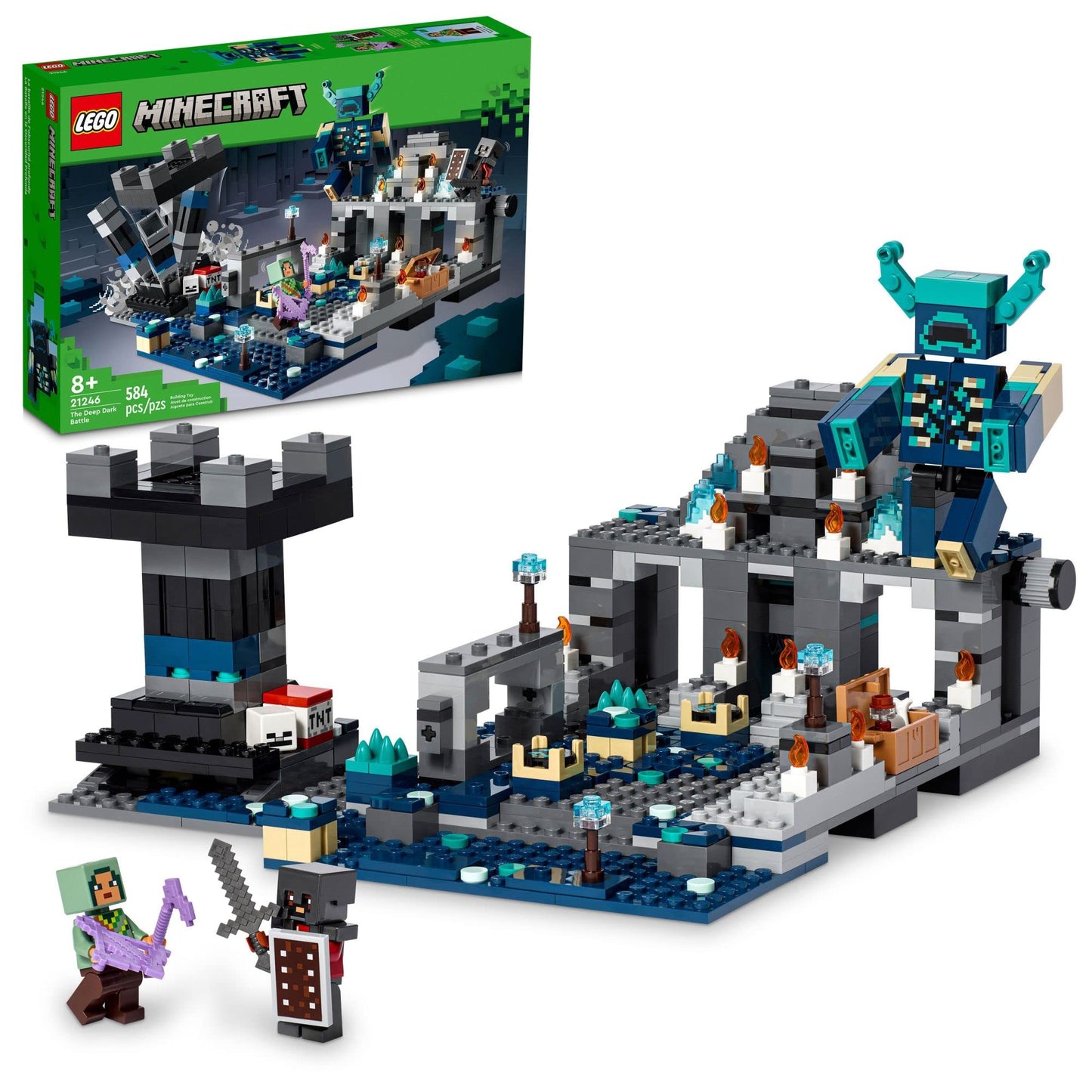 LEGO Minecraft The Deep Dark Battle Set 21246 – Ancient City, Warden & Tower Explosion