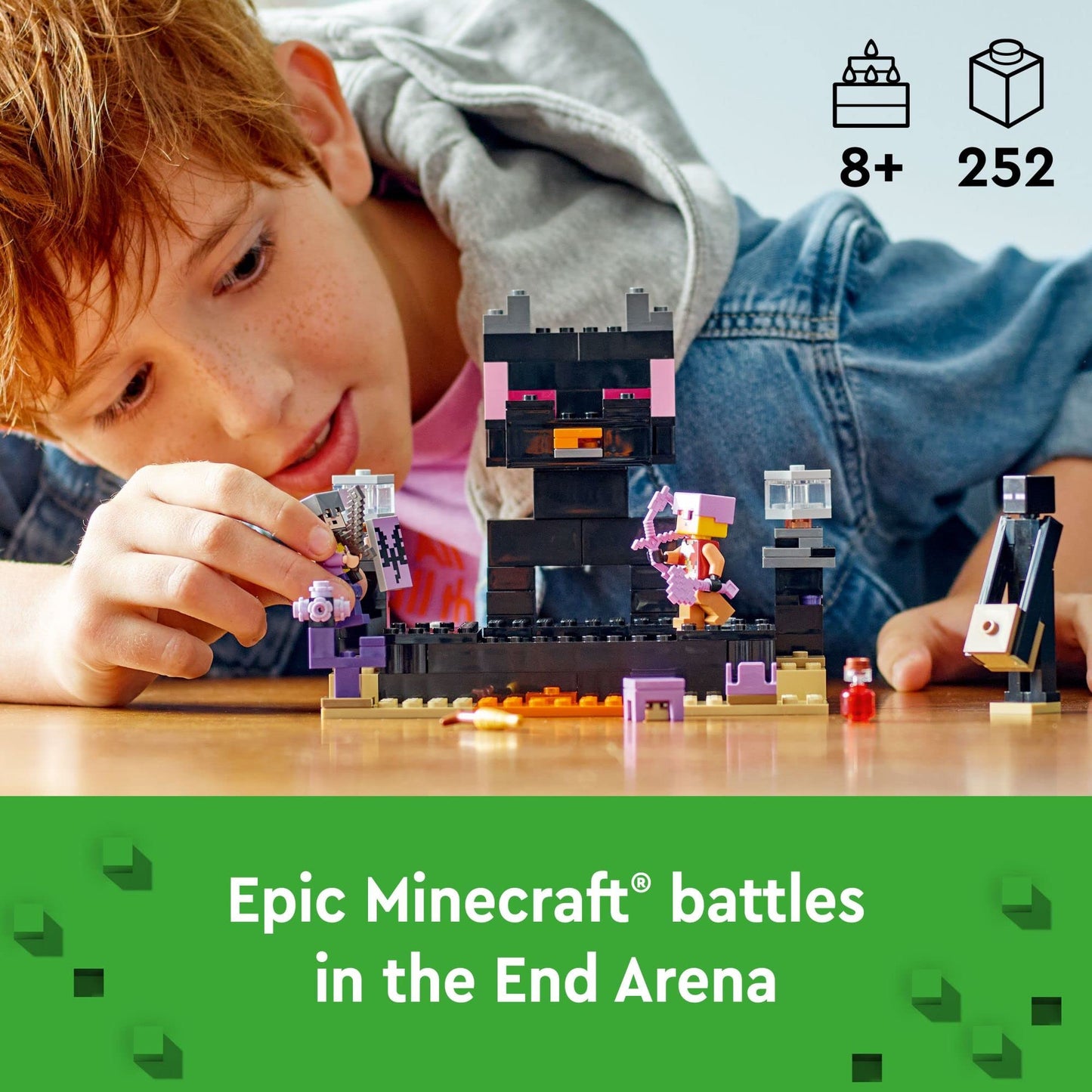 LEGO Minecraft The End Arena 21242 – PvP Battle Playset with Ender Dragon & Enderman (252 Pieces)