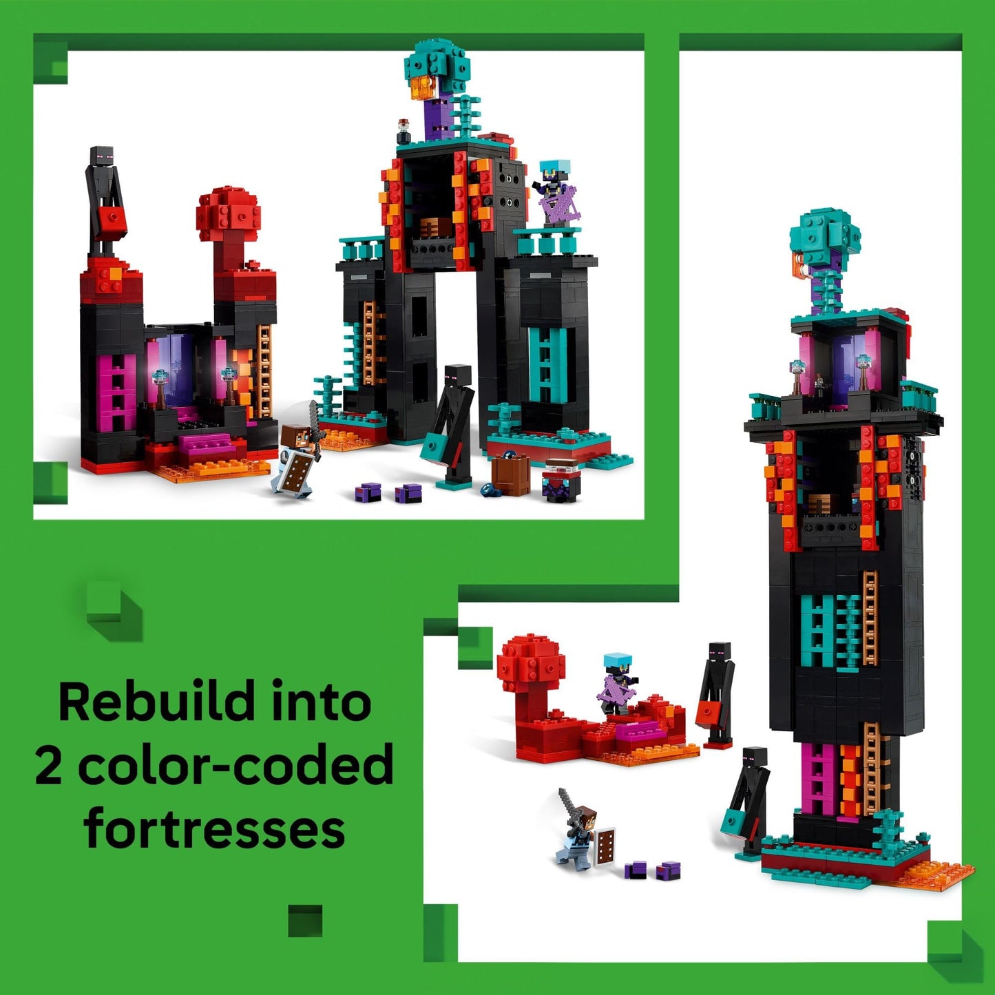 LEGO Minecraft The Enderman Tower (21279) – 867-Piece Modular Tower for PvP Battles