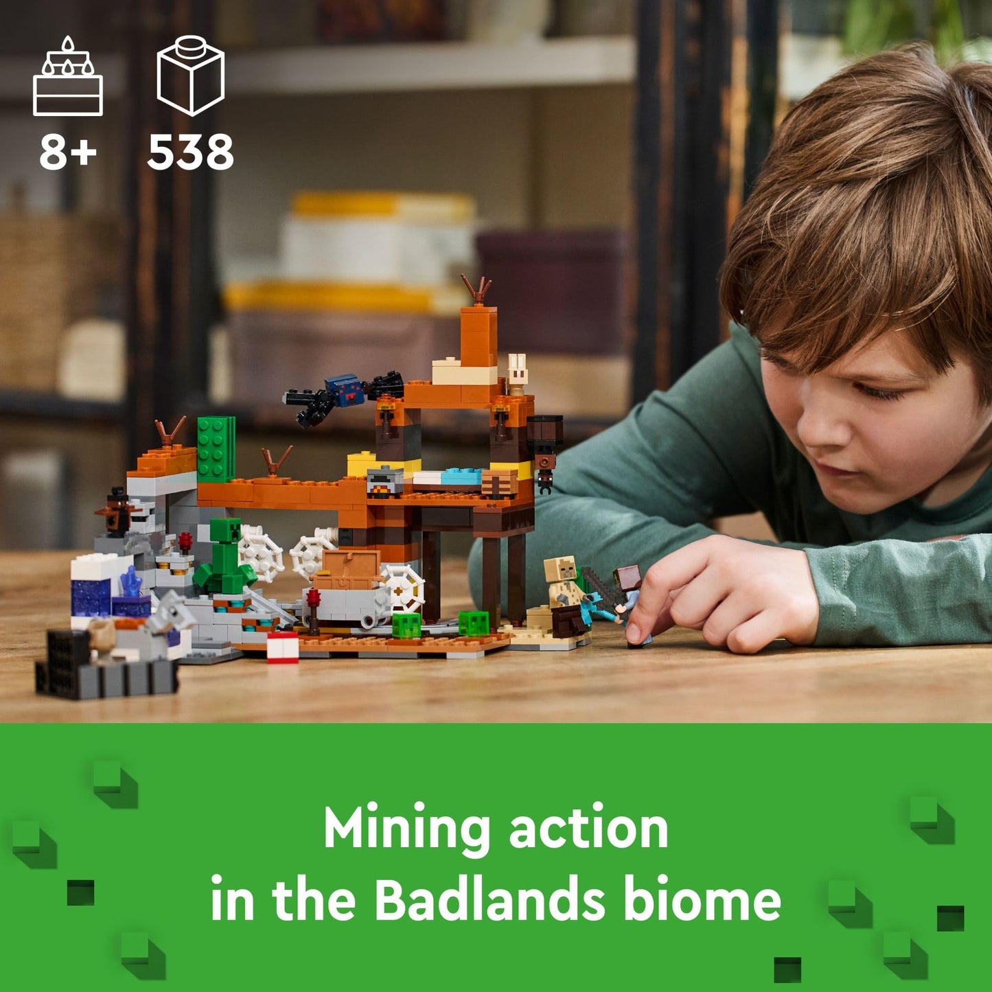 LEGO Minecraft The Badlands Mineshaft 21263 — Mining Exploration Set with Minifigures | 538 Pieces | Ages 8+