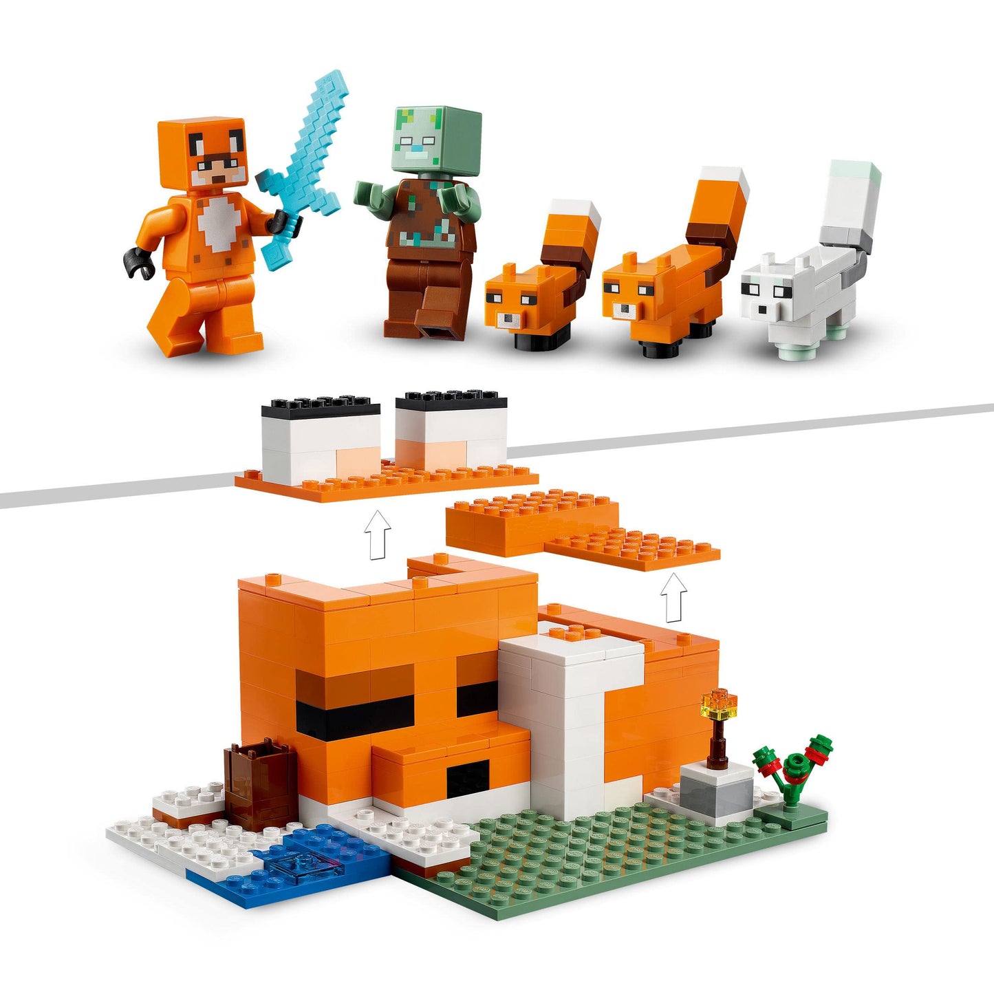 LEGO Minecraft The Fox Lodge House (21178) – 193-Piece Playset for Kids Aged 8+